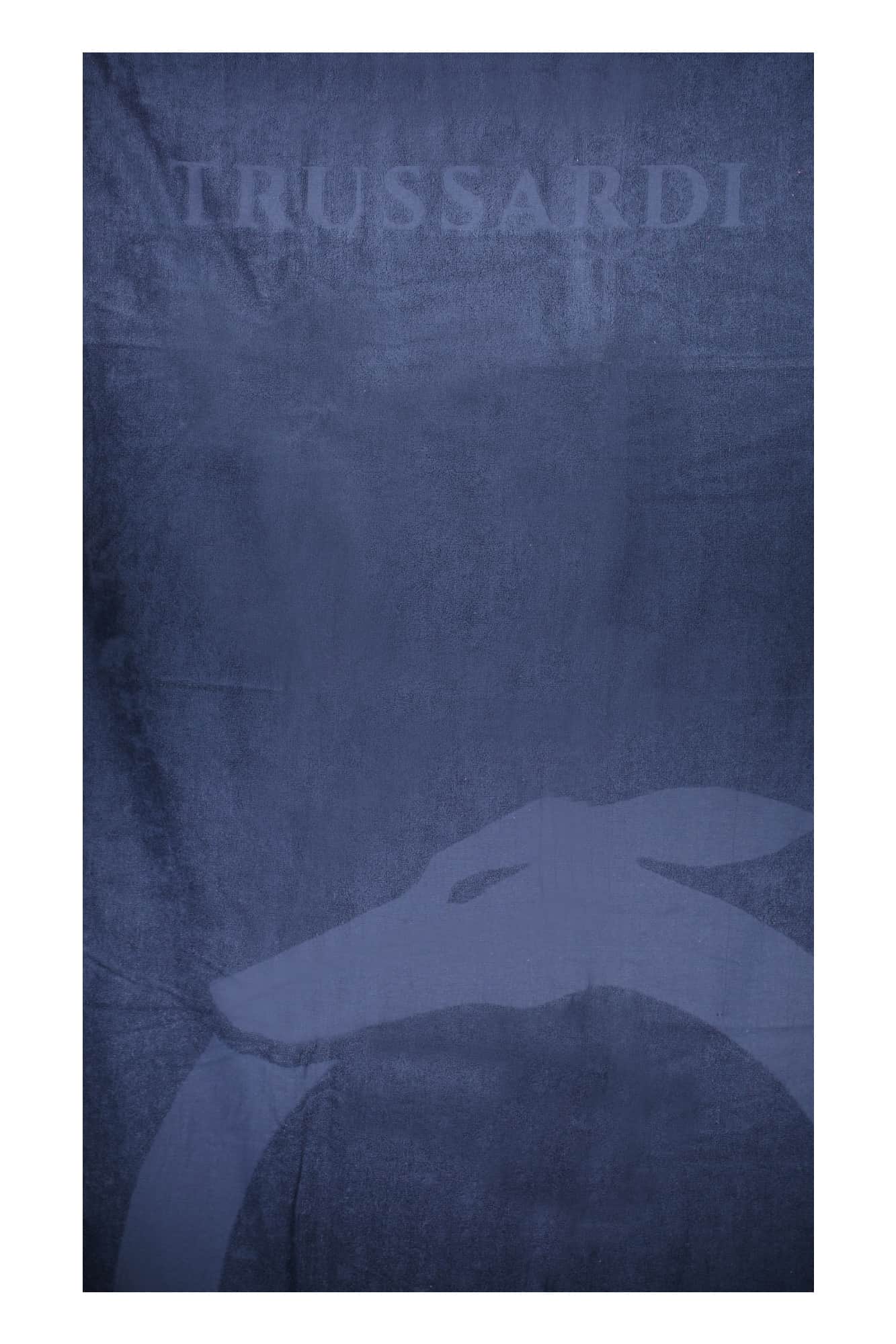 TRUSSARDI JEANS MEN'S BEACH TOWEL BLACK