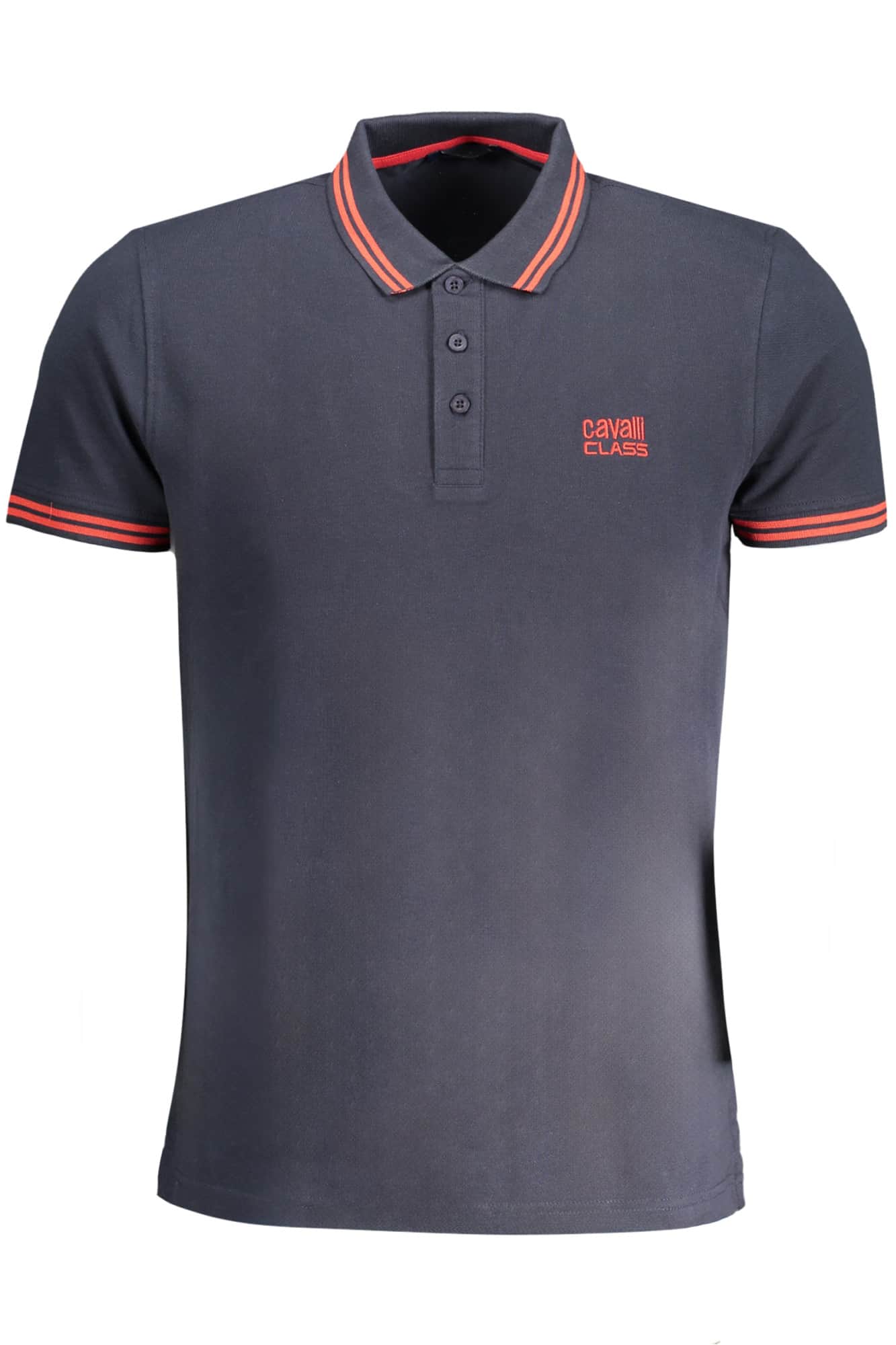 CAVALLI CLASS MEN'S WHITE SHORT SLEEVED POLO SHIRT