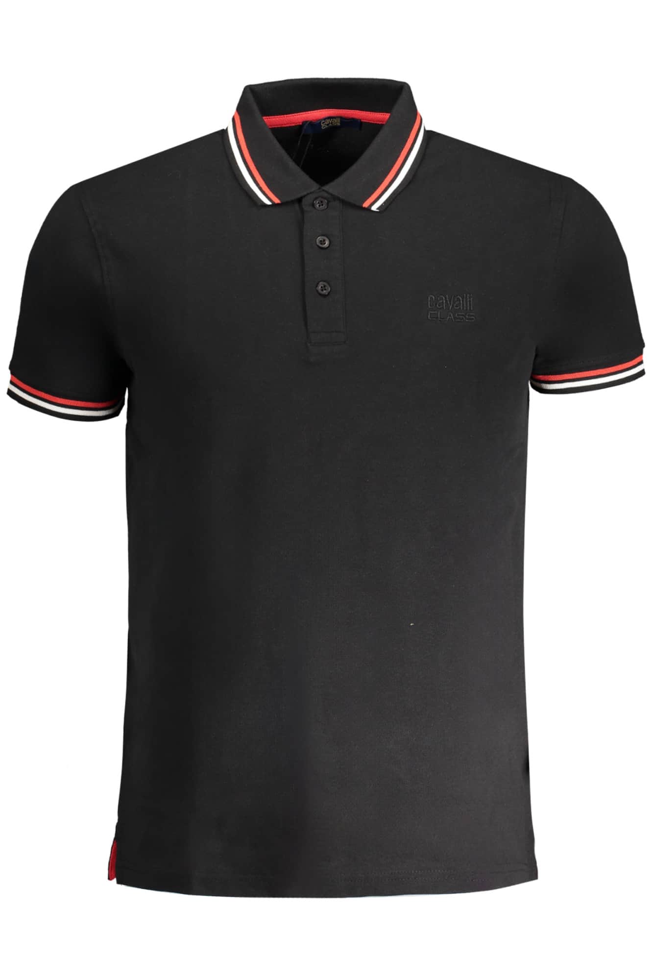 CAVALLI CLASS MEN'S SHORT SLEEVED POLO SHIRT BLACK