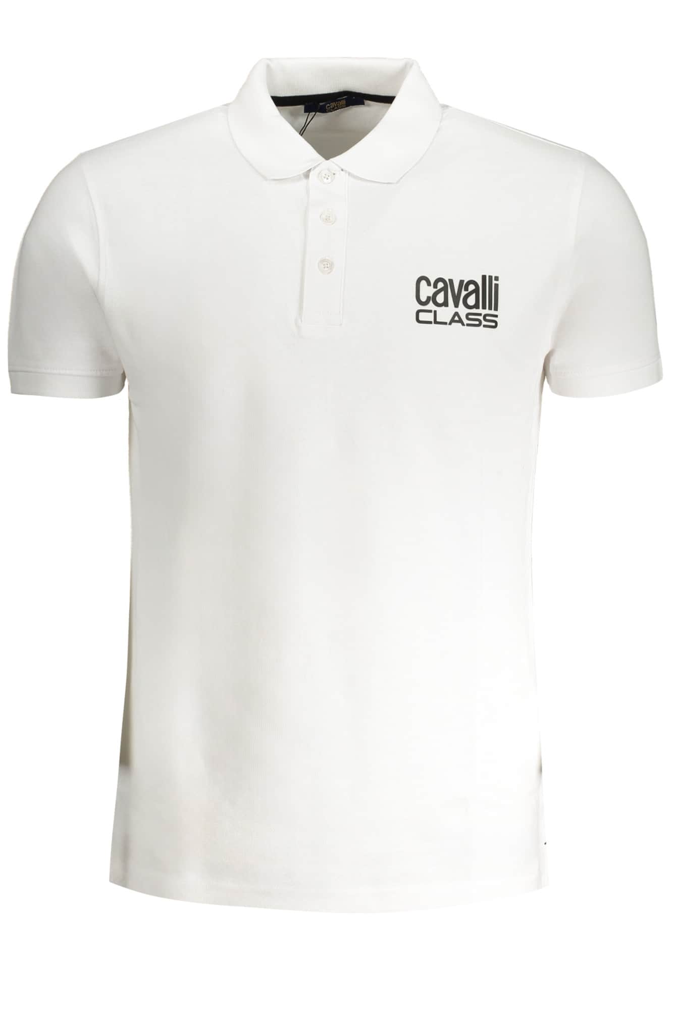 CAVALLI CLASS MEN'S SHORT SLEEVED POLO SHIRT BLACK