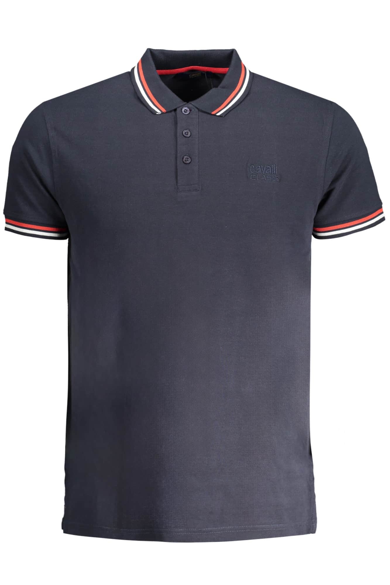 CAVALLI CLASS MEN'S SHORT SLEEVED POLO SHIRT BLACK