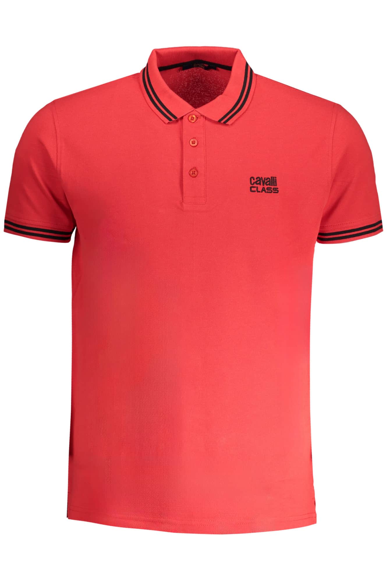 CAVALLI CLASS MEN'S WHITE SHORT SLEEVED POLO SHIRT