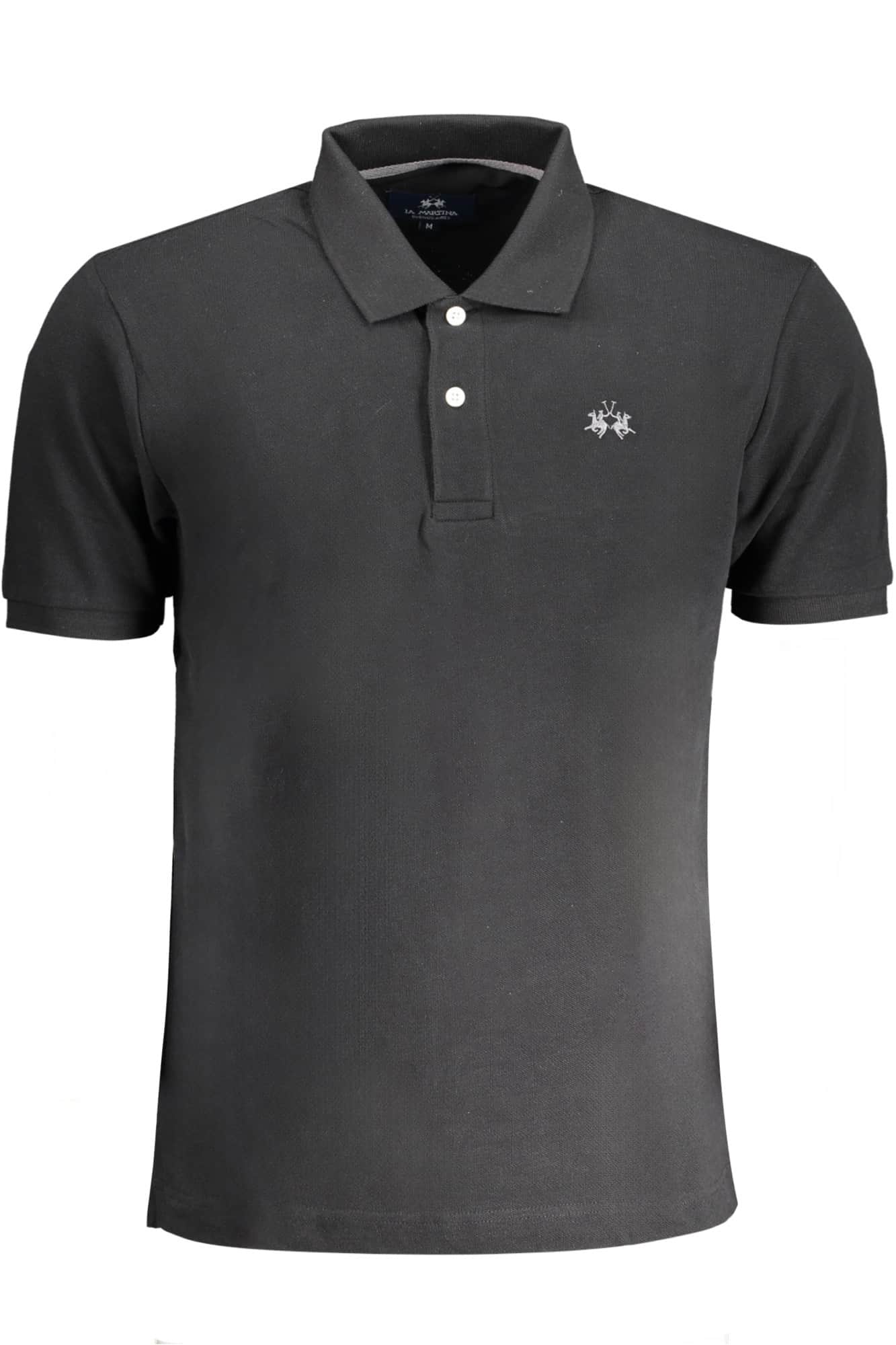 LA MARTINA MEN'S BLACK SHORT SLEEVED POLO SHIRT