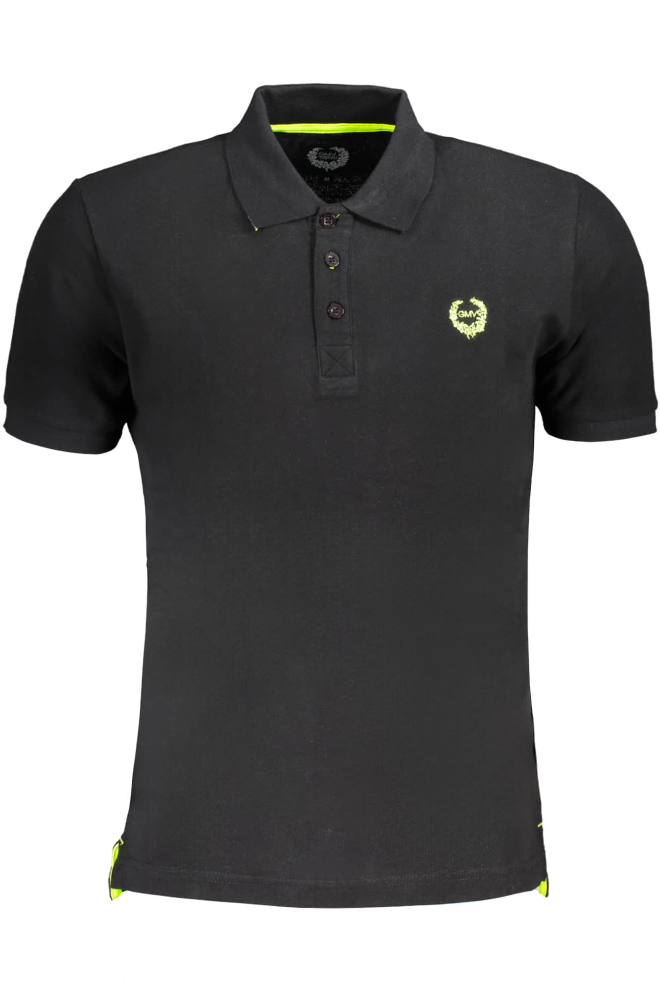 GIAN MARCO VENTURI MEN'S BLACK SHORT SLEEVED POLO SHIRT