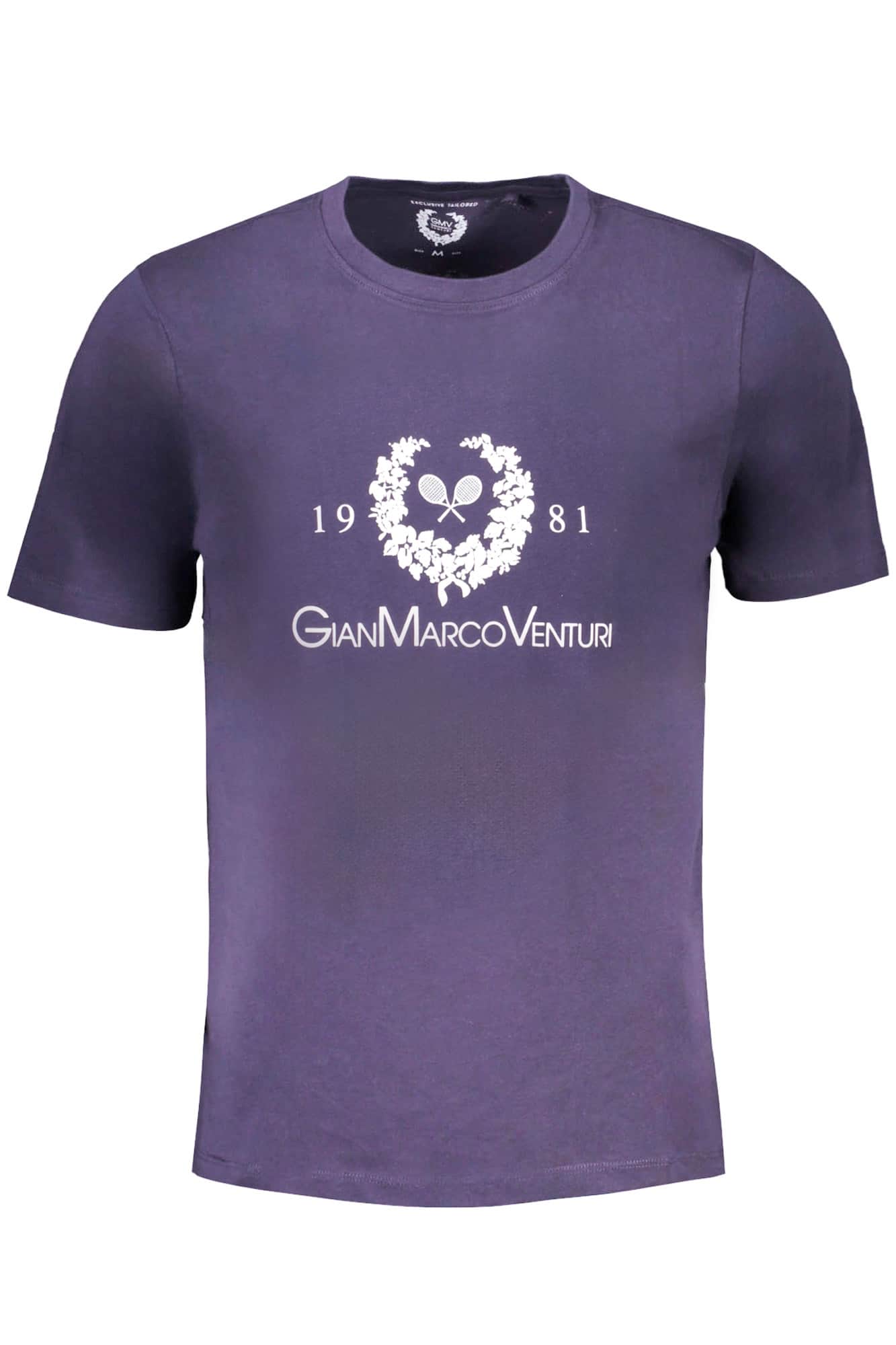 GIAN MARCO VENTURI MEN'S SHORT SLEEVED T-SHIRT BLUE