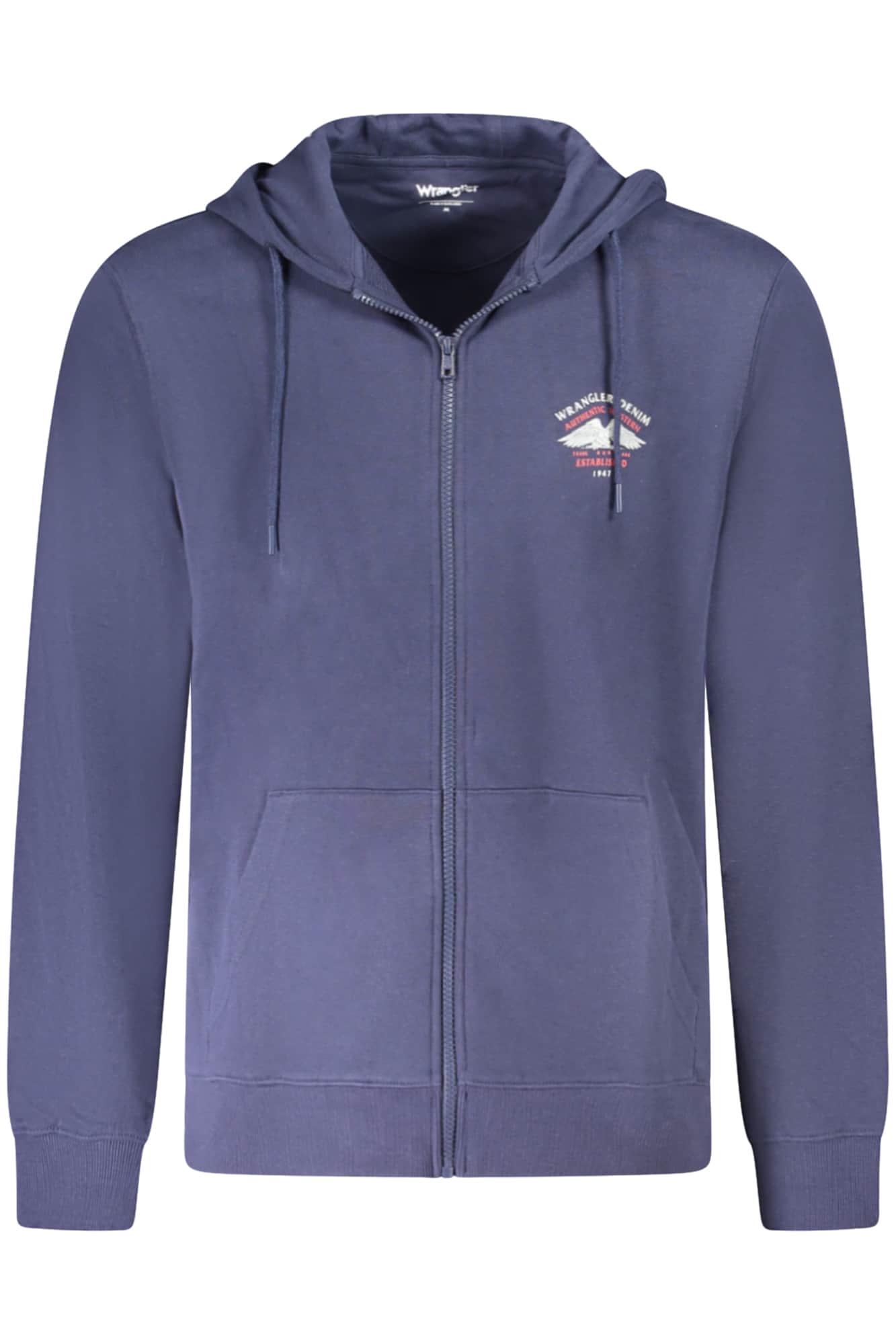 WRANGLER HEREN MET RITS SWEATER BLAUW