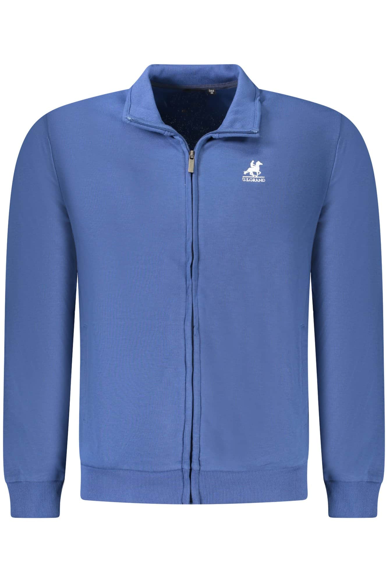US GRAND MEN'S WHITE ZIP-UP SWEATSHIRT