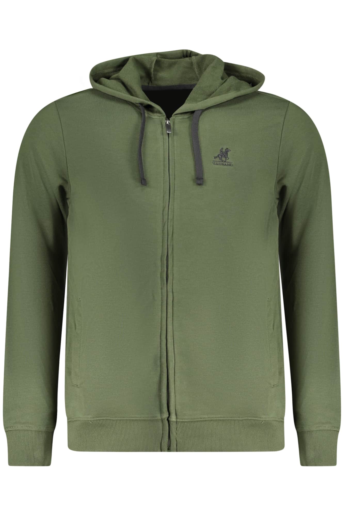 US GRAND MEN'S BLACK ZIP-UP SWEATSHIRT