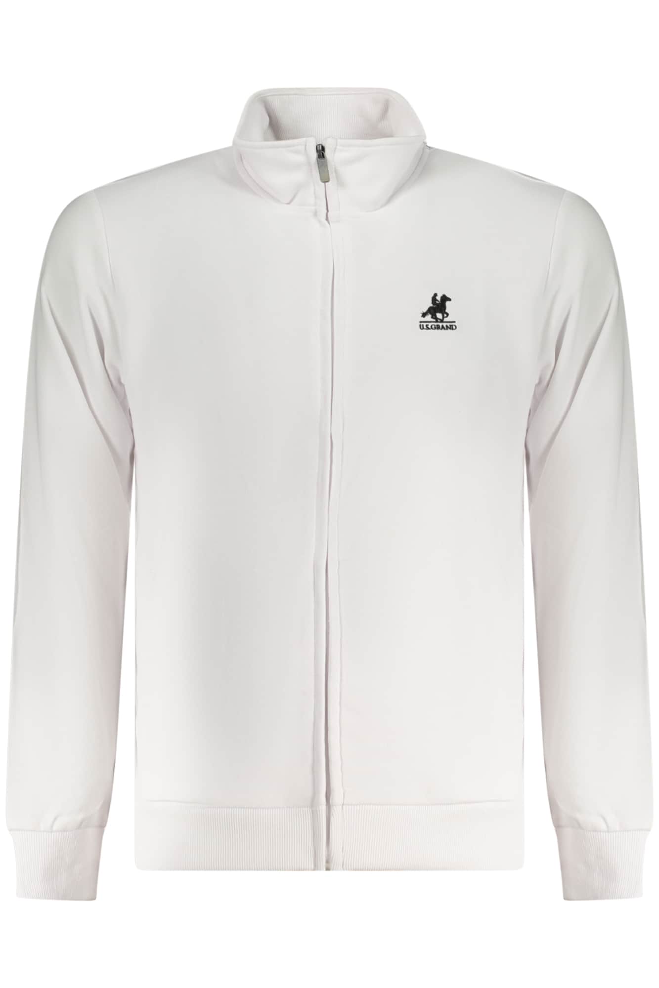 US GRAND MEN'S WHITE ZIP-UP SWEATSHIRT