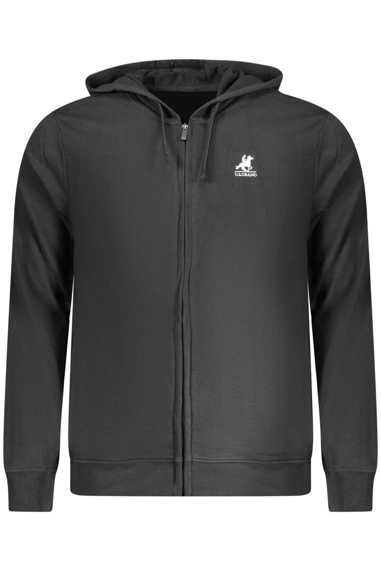 US GRAND MEN'S BLACK ZIP-UP SWEATSHIRT