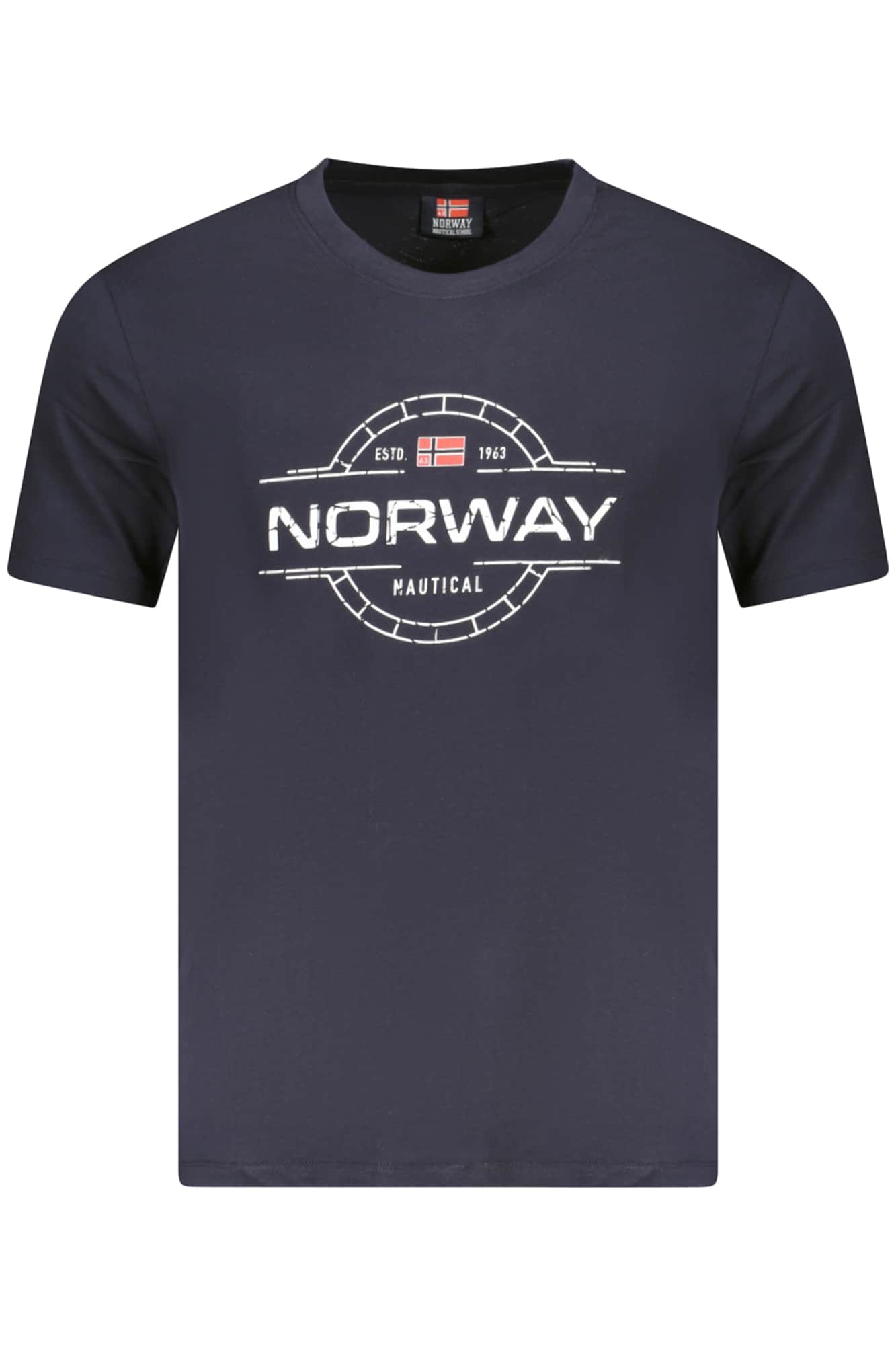 NORWAY 1963 HEREN KORTE MOUW T-SHIRT BLAUW