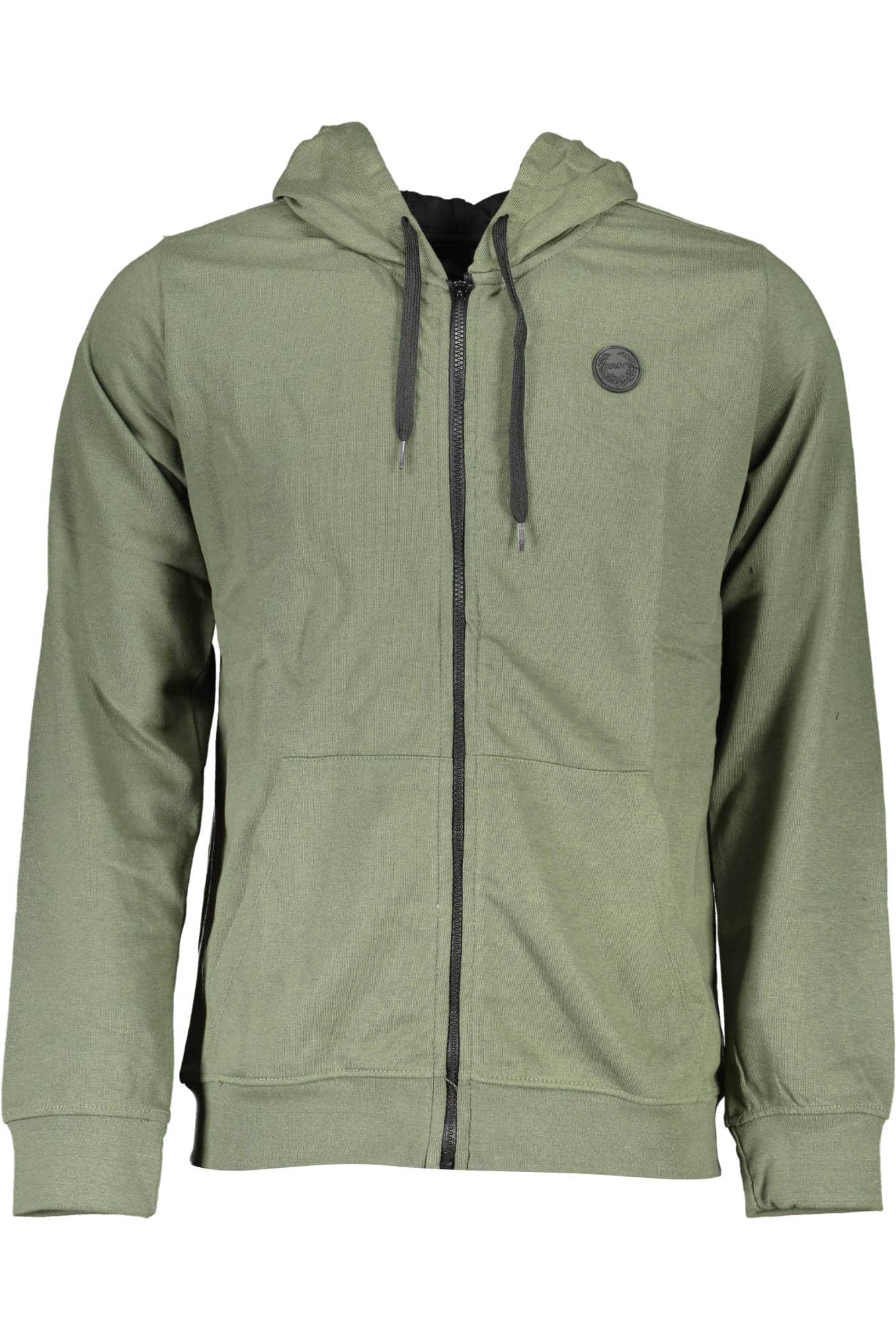 GIAN MARCO VENTURI MEN'S ZIP-UP SWEATSHIRT GREEN