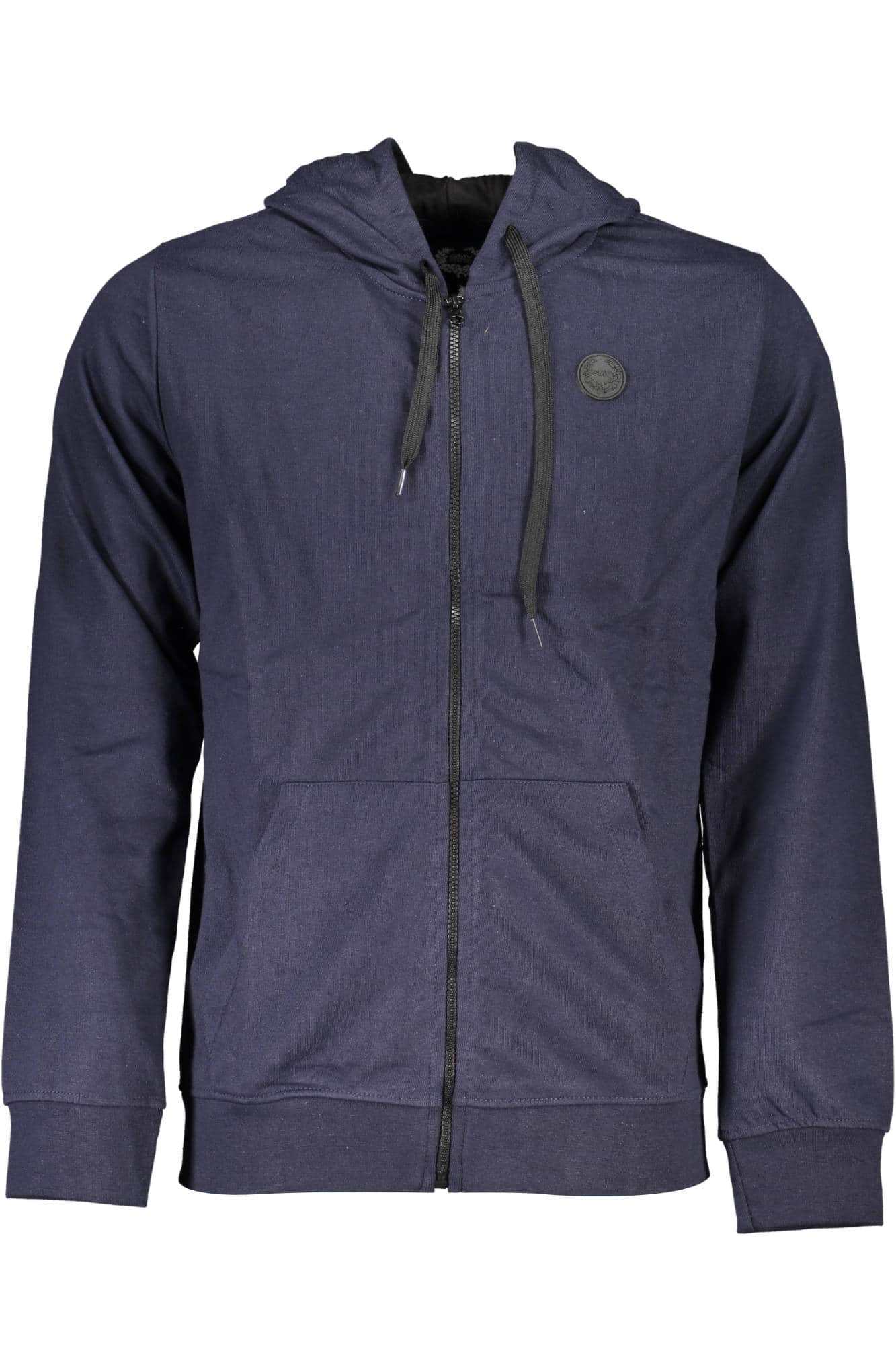 GIAN MARCO VENTURI MEN'S BLUE ZIP-UP SWEATSHIRT