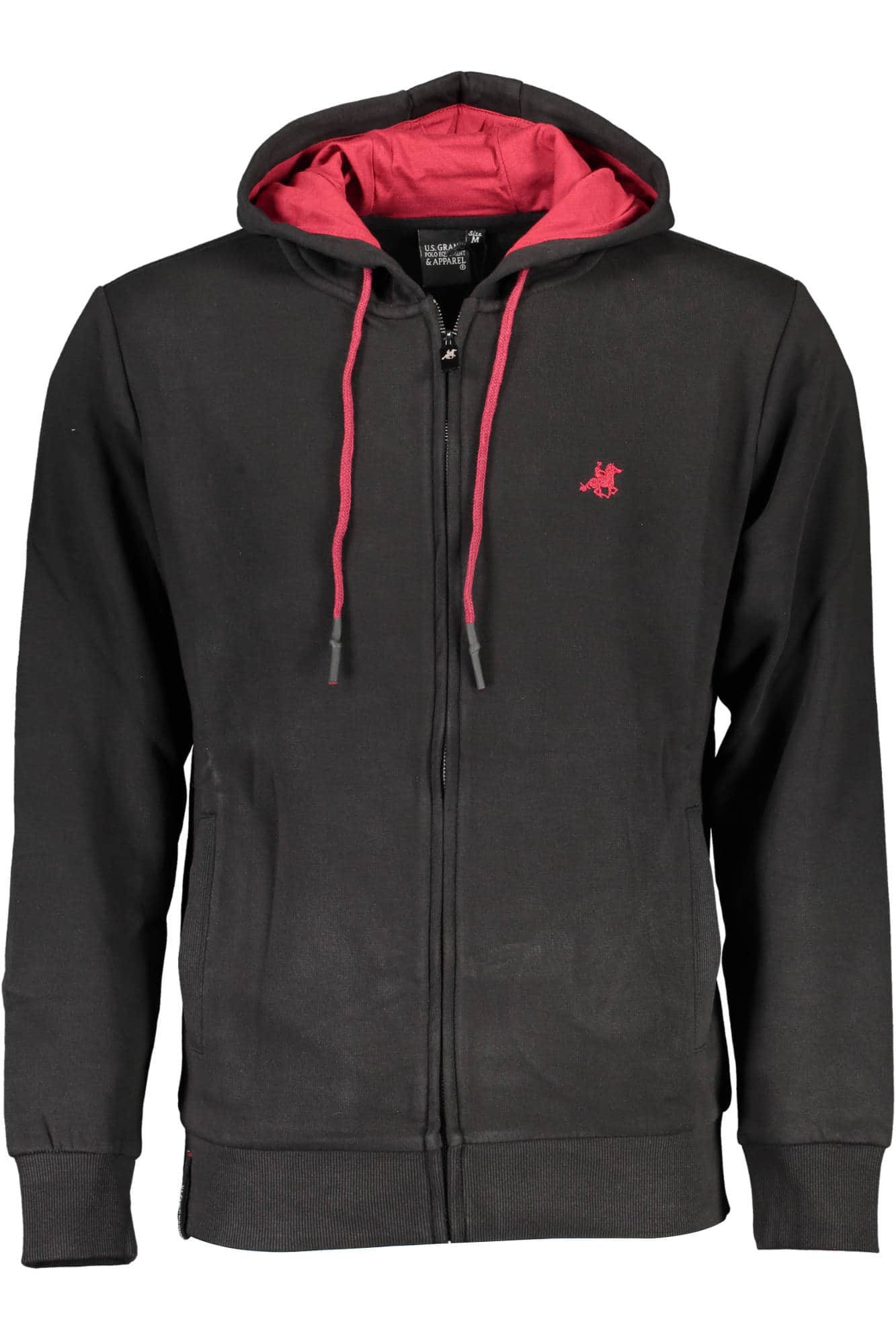 US GRAND MEN'S BLACK ZIP-UP SWEATSHIRT