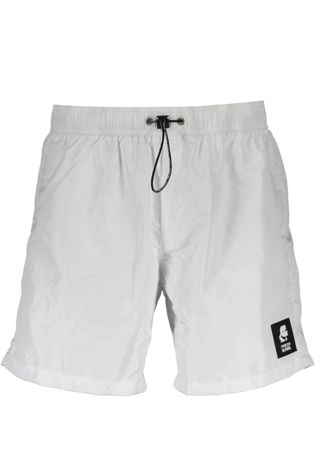 KARL LAGERFELD BEACHWEAR SWIMSUIT BOTTOM MEN WHITE