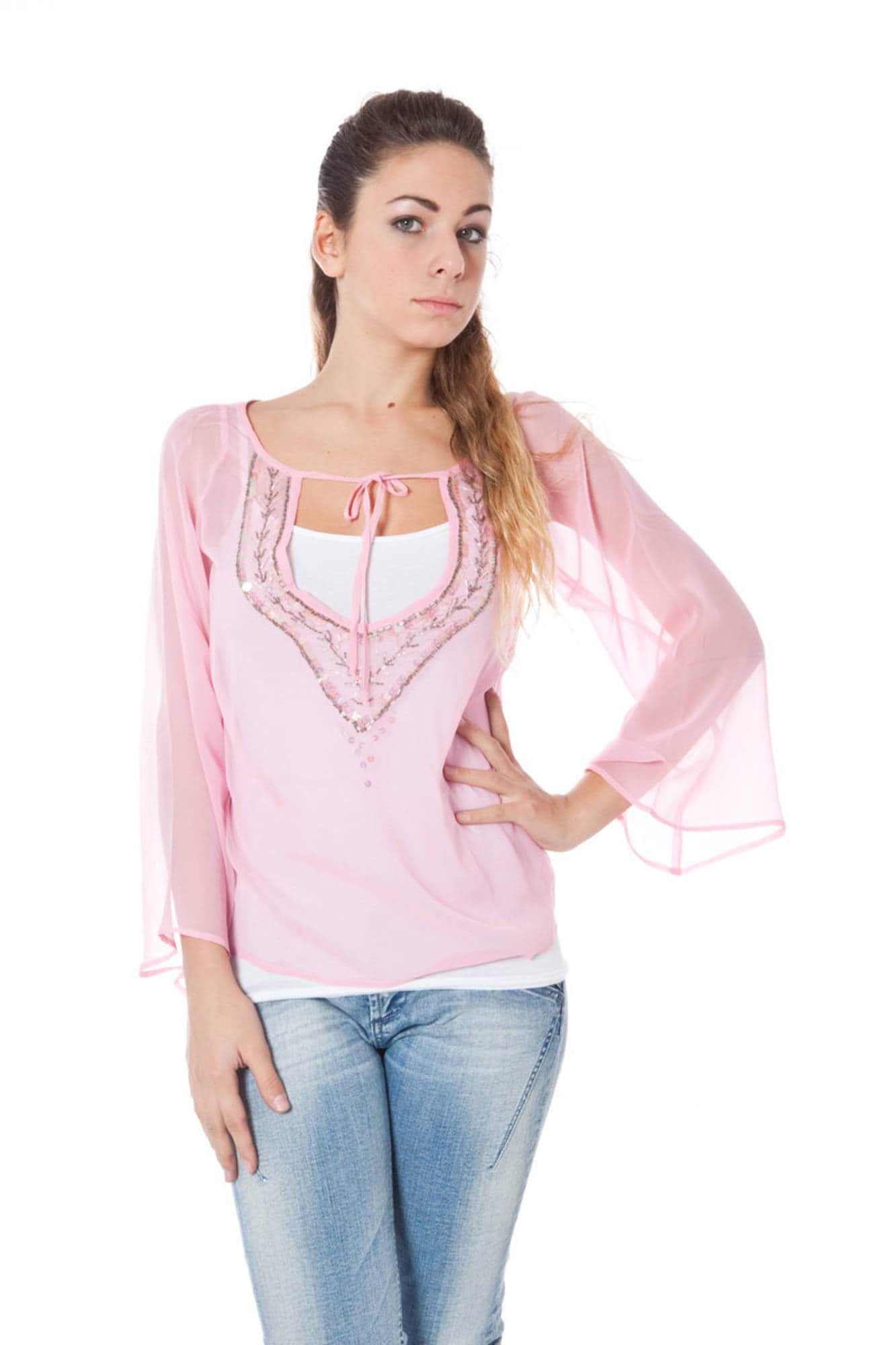 PHARD LANGE MOUW T-SHIRT DAMES ROZE