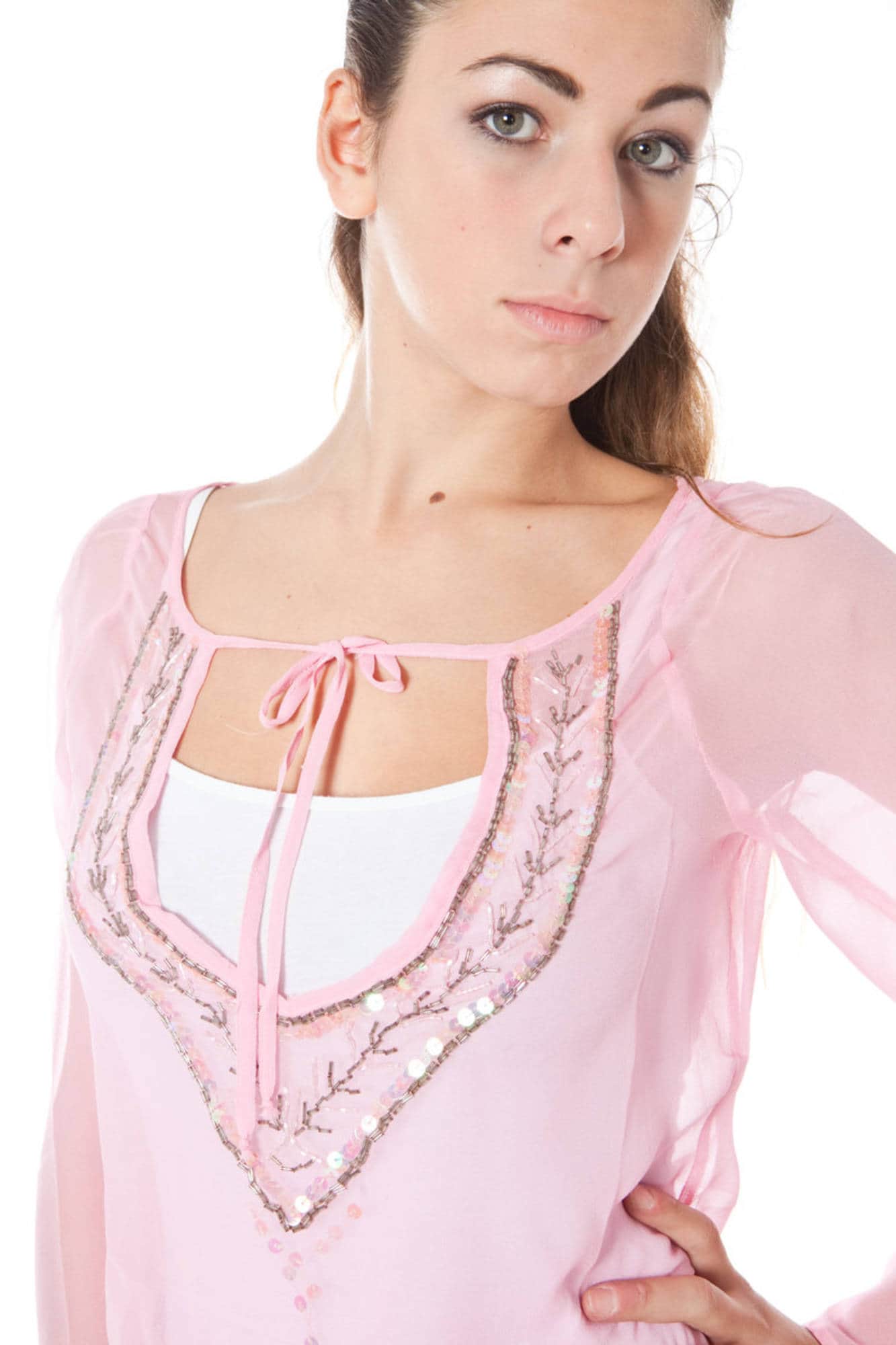 PHARD LANGE MOUW T-SHIRT DAMES ROZE