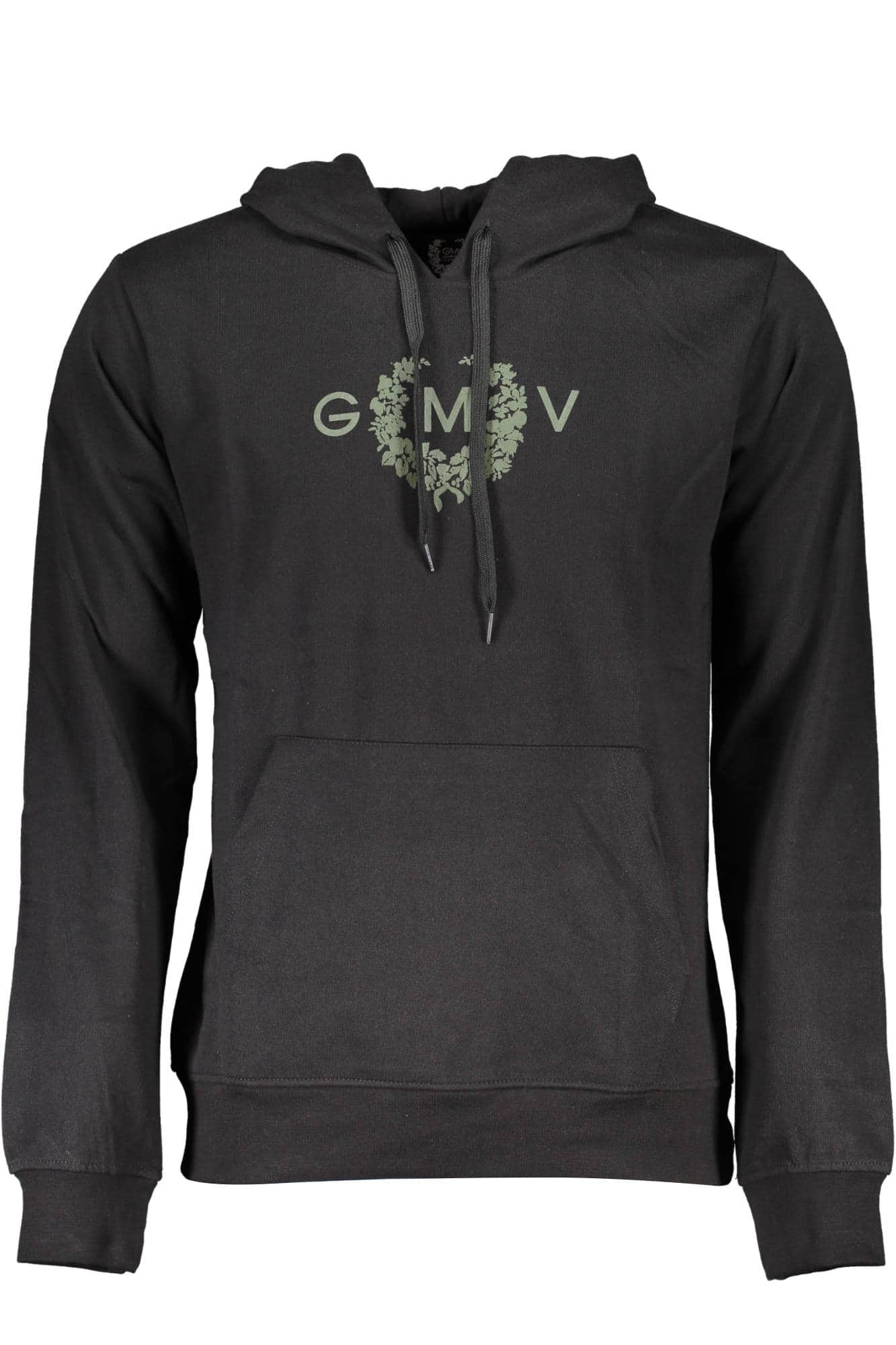 GIAN MARCO VENTURI MEN'S BLACK ZIP-LESS SWEATSHIRT