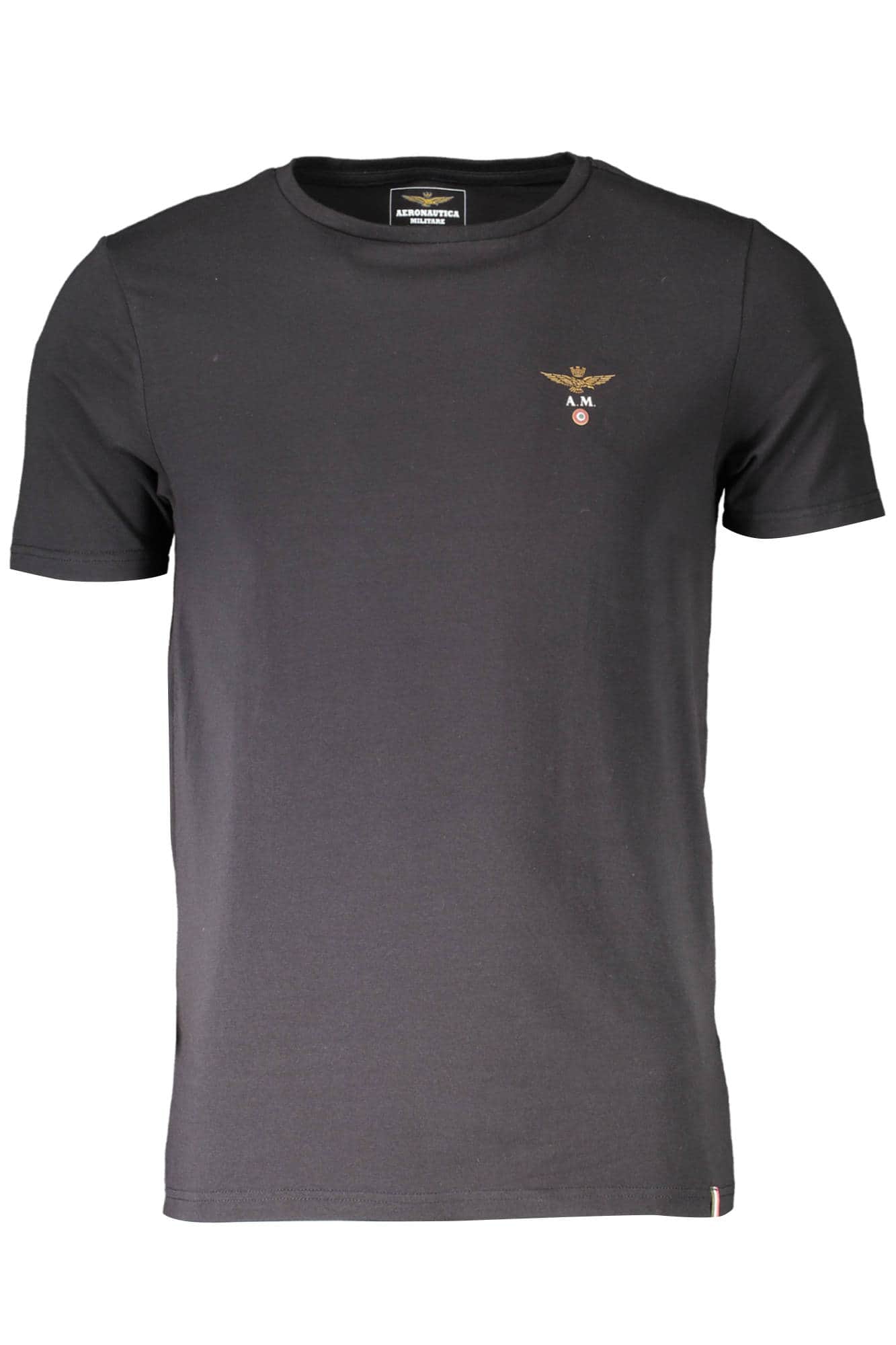 AERONAUTICA MILITARE BLACK MEN'S OUTERWEAR T-SHIRT