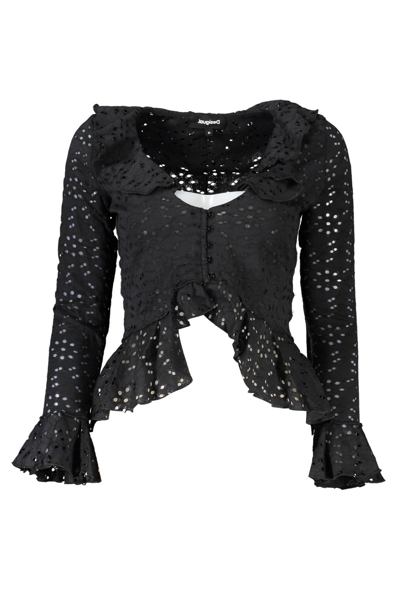DESIGUAL LONG SLEEVE SHIRT WOMEN BLACK