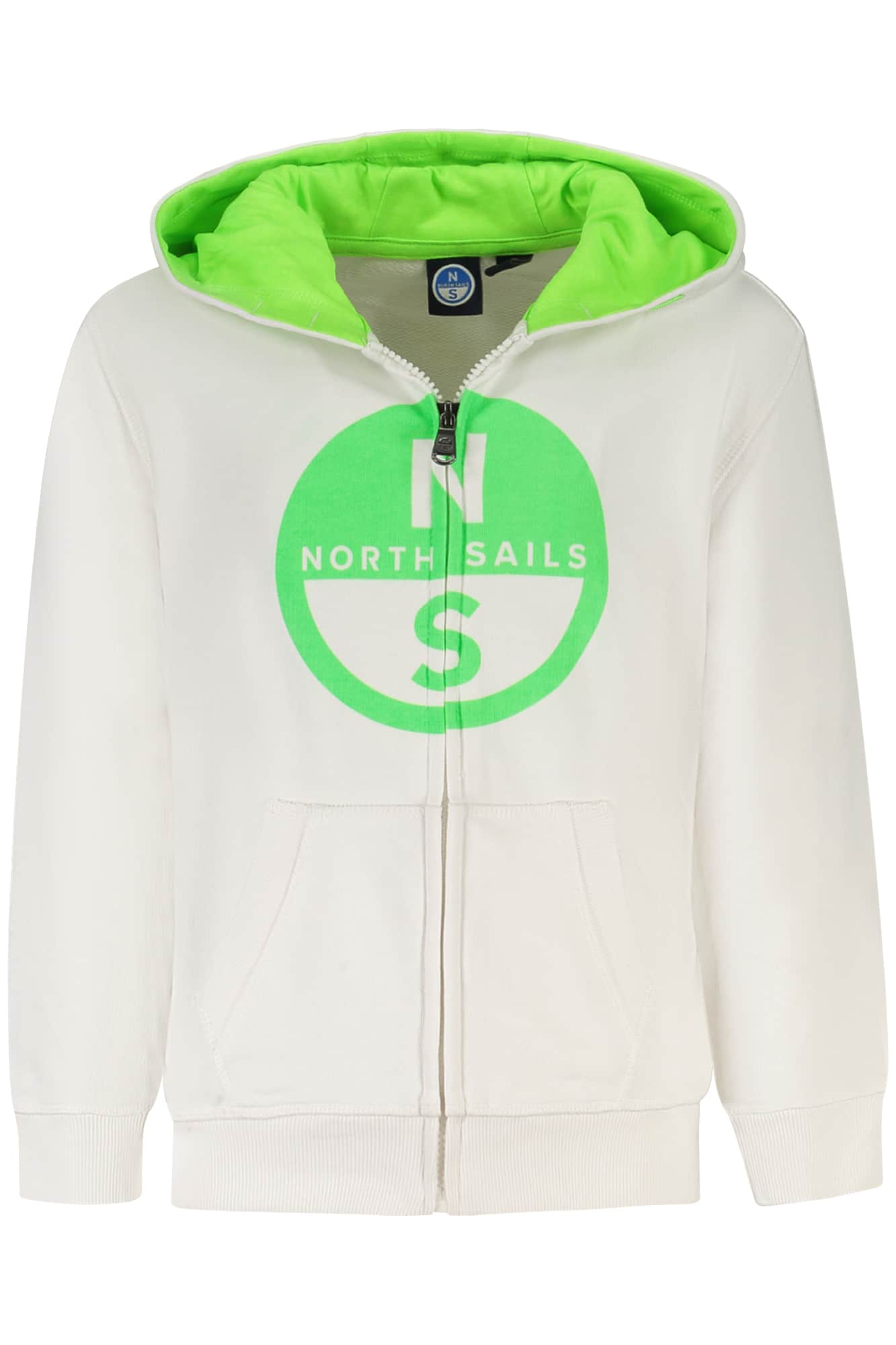 NORTH SAILS KIDS' ZIP-UP SWEATSHIRT WHITE