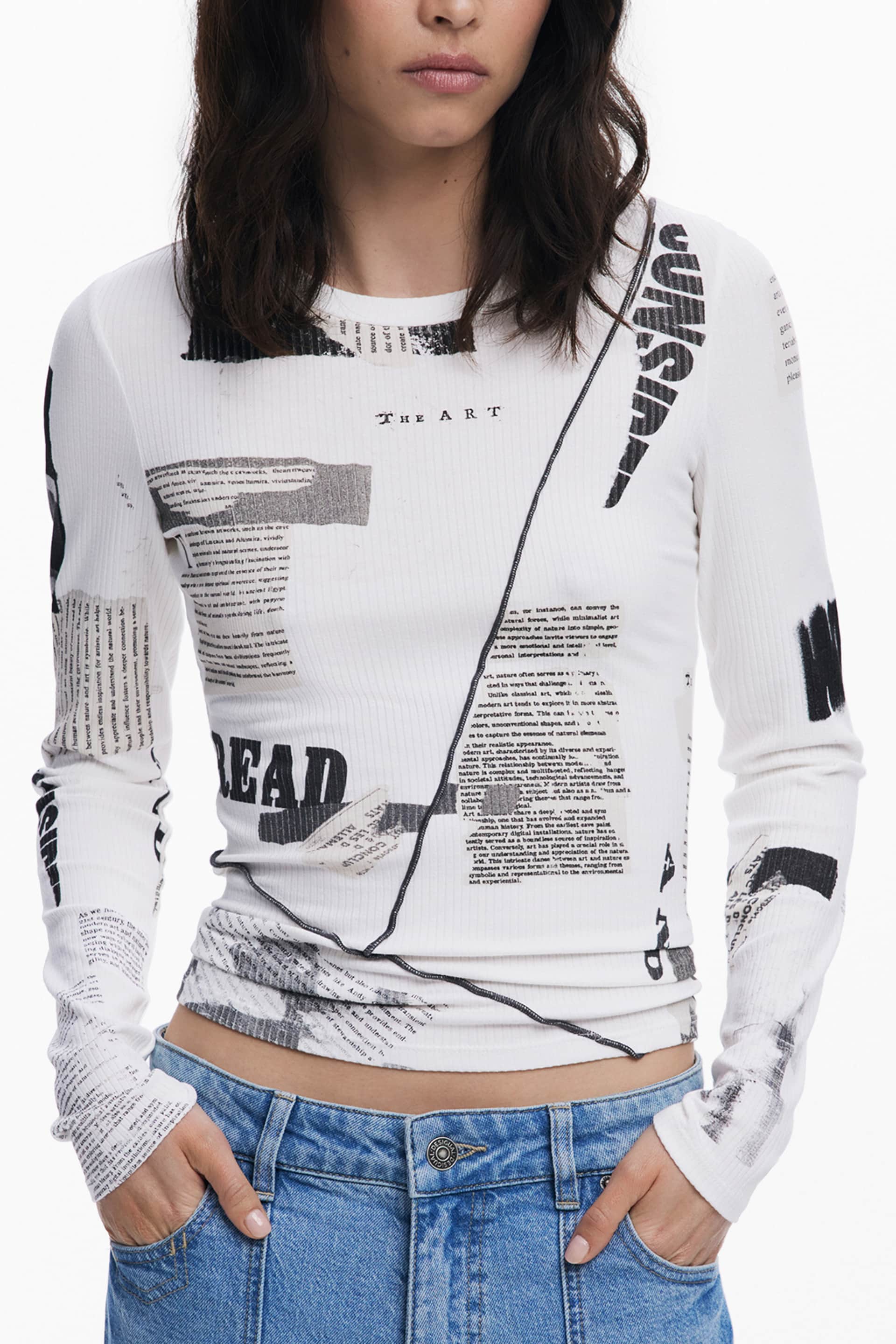 Desigual dames lange mouw t-shirt wit