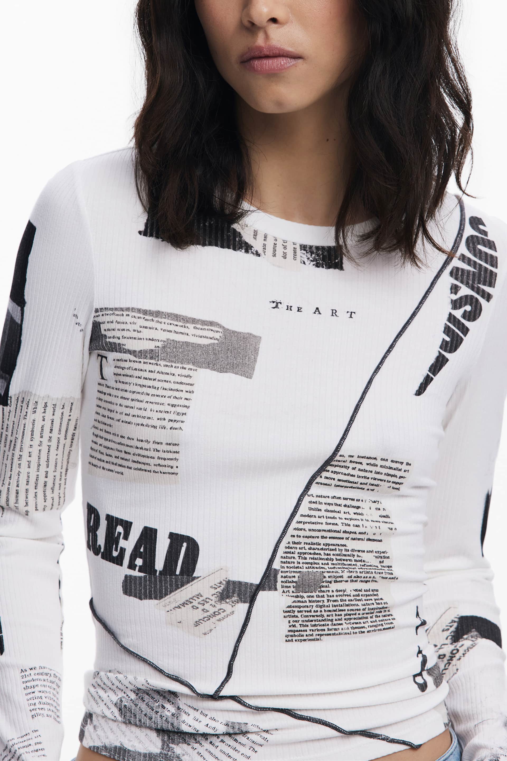 Desigual dames lange mouw t-shirt wit