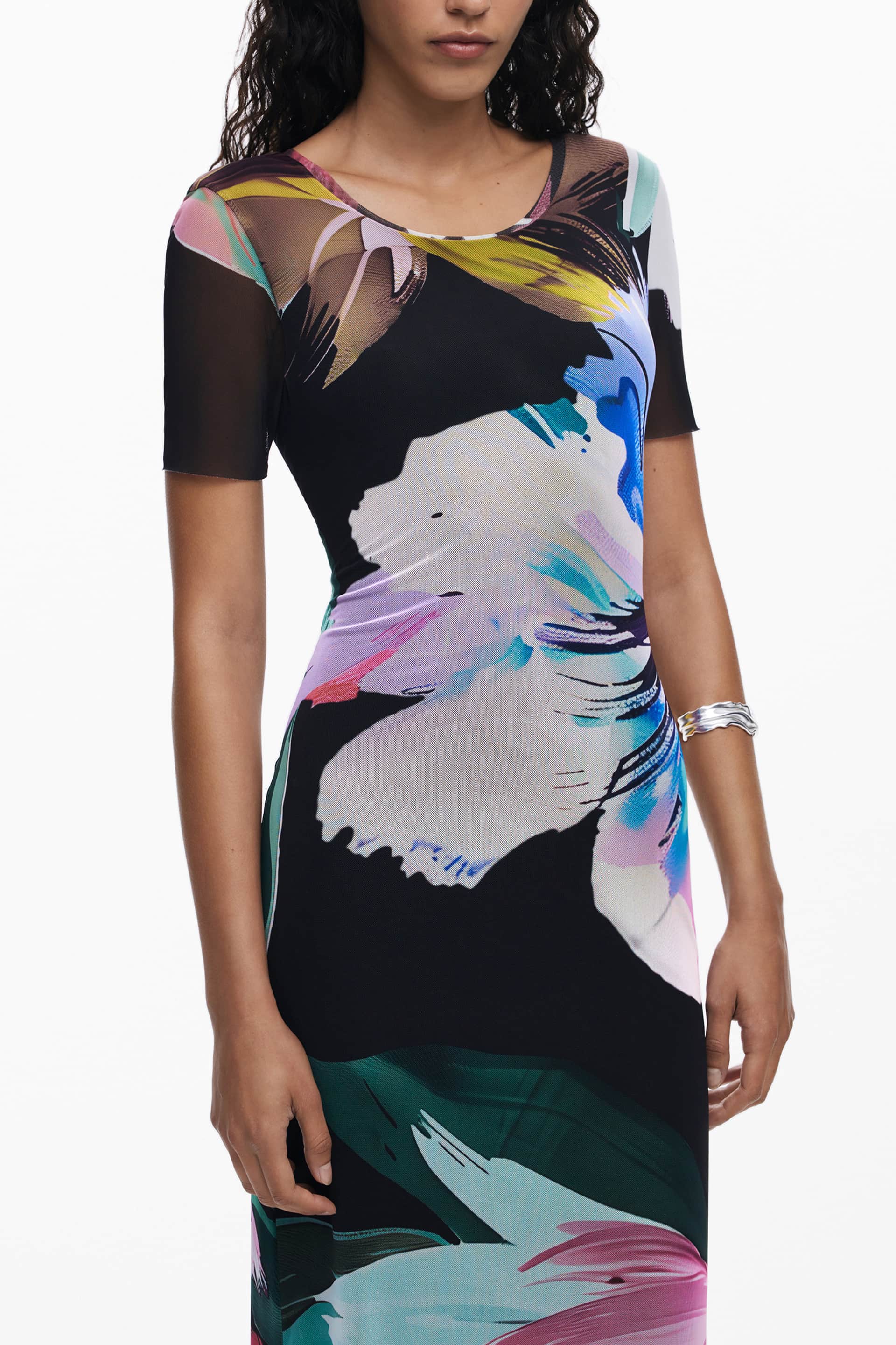 DESIGUAL WOMEN'S LONG BLACK DRESS