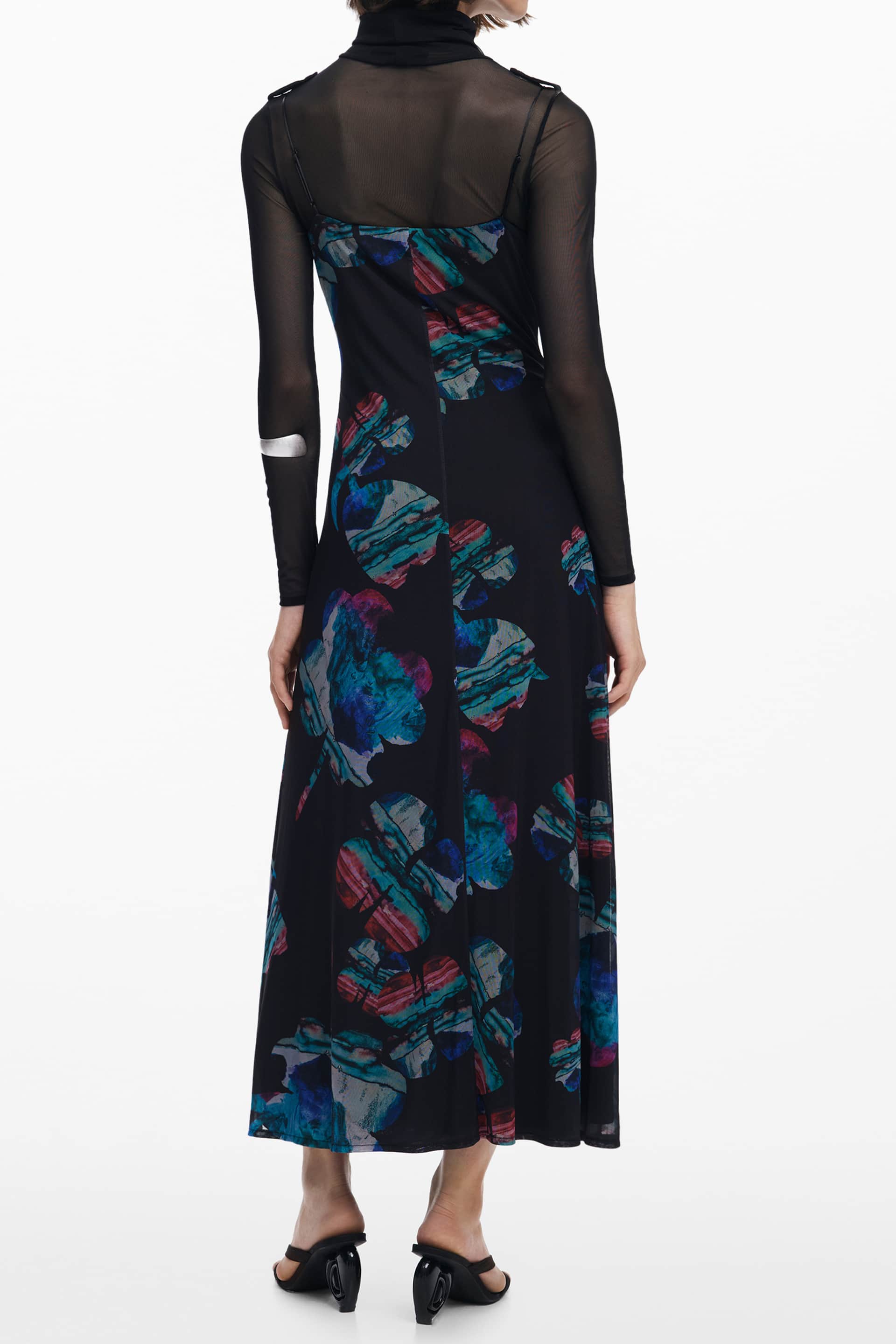 DESIGUAL WOMEN'S LONG BLACK DRESS
