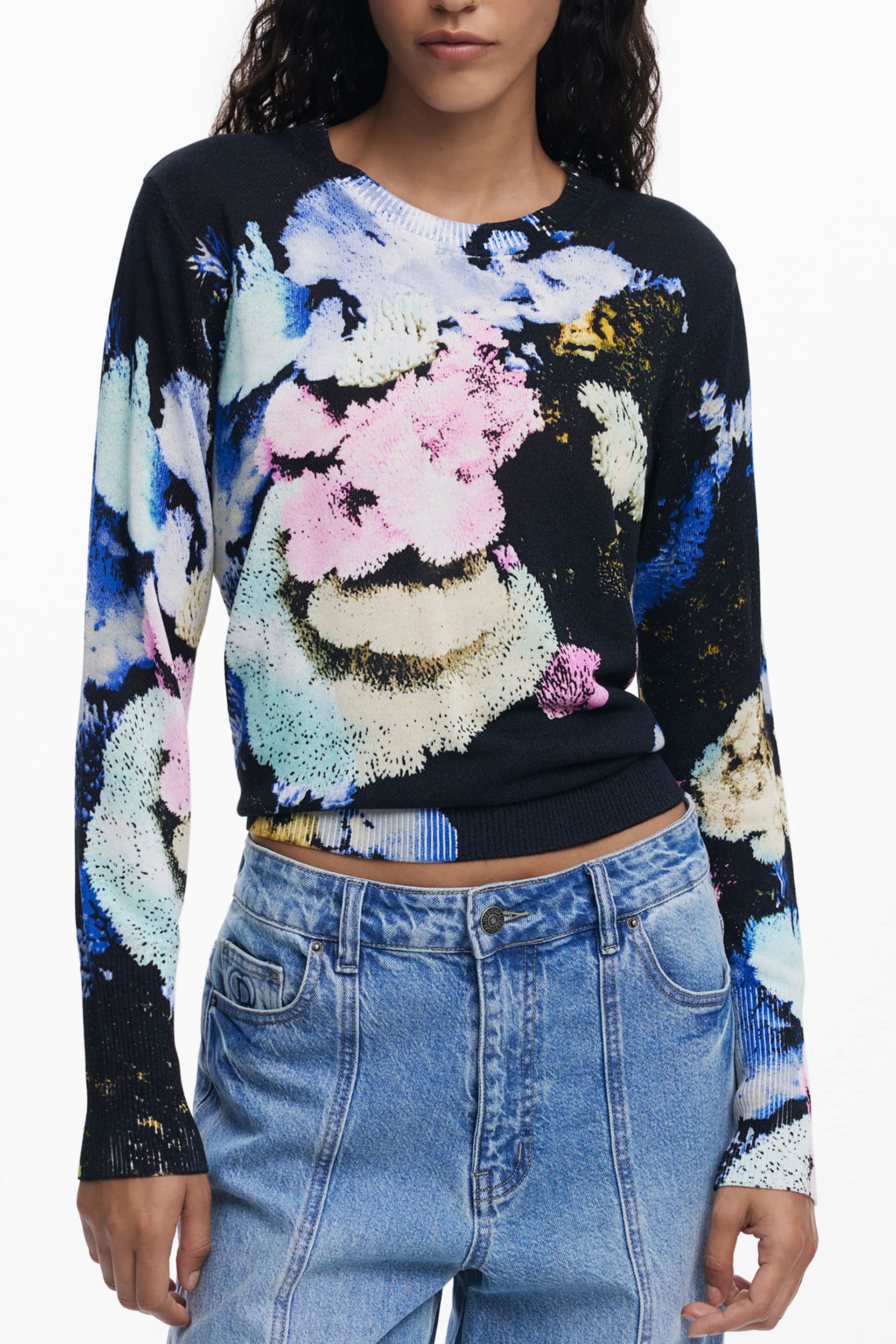 DESIGUAL WOMEN'S BLACK SWEATER