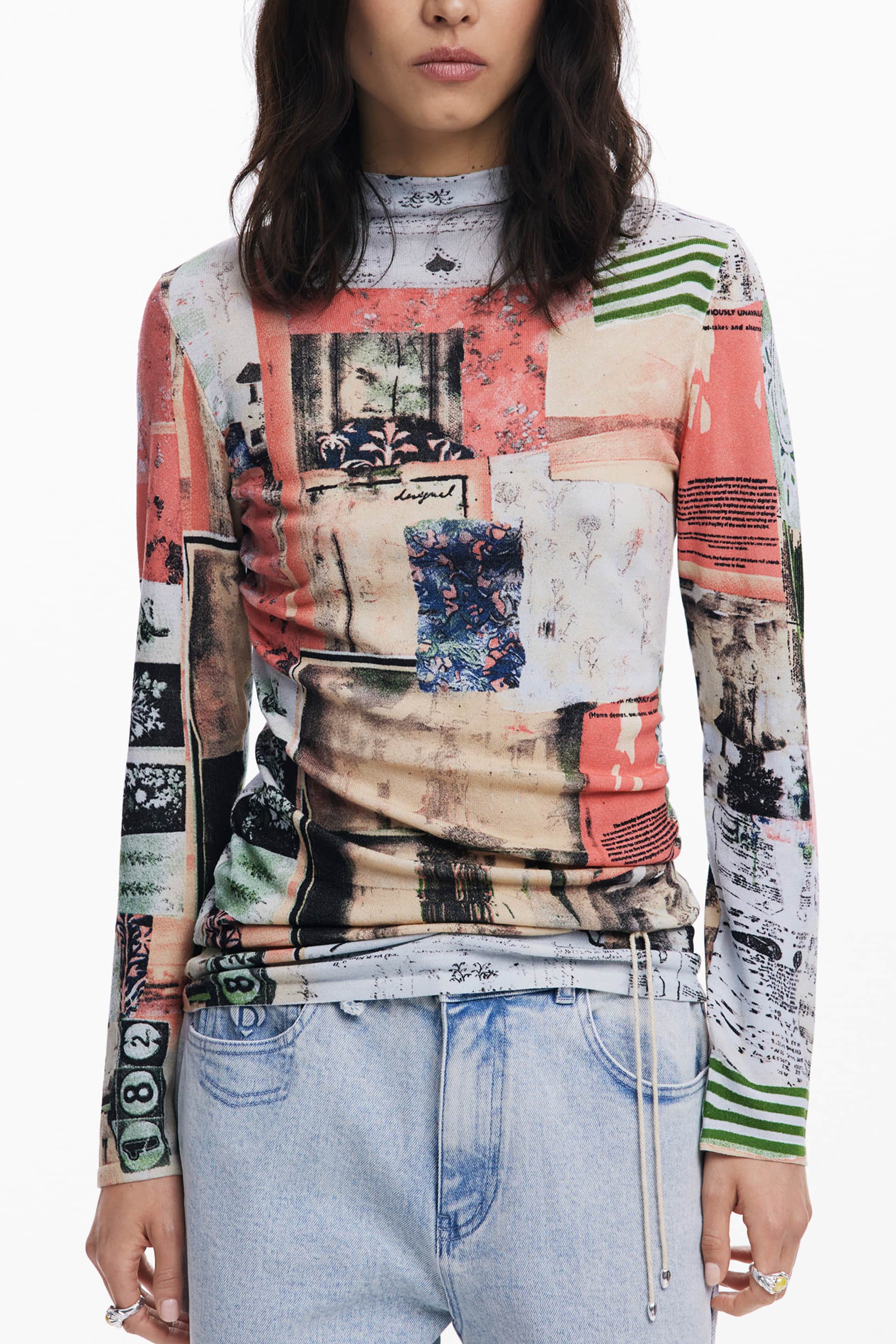 DESIGUAL WOMEN'S PINK SWEATER