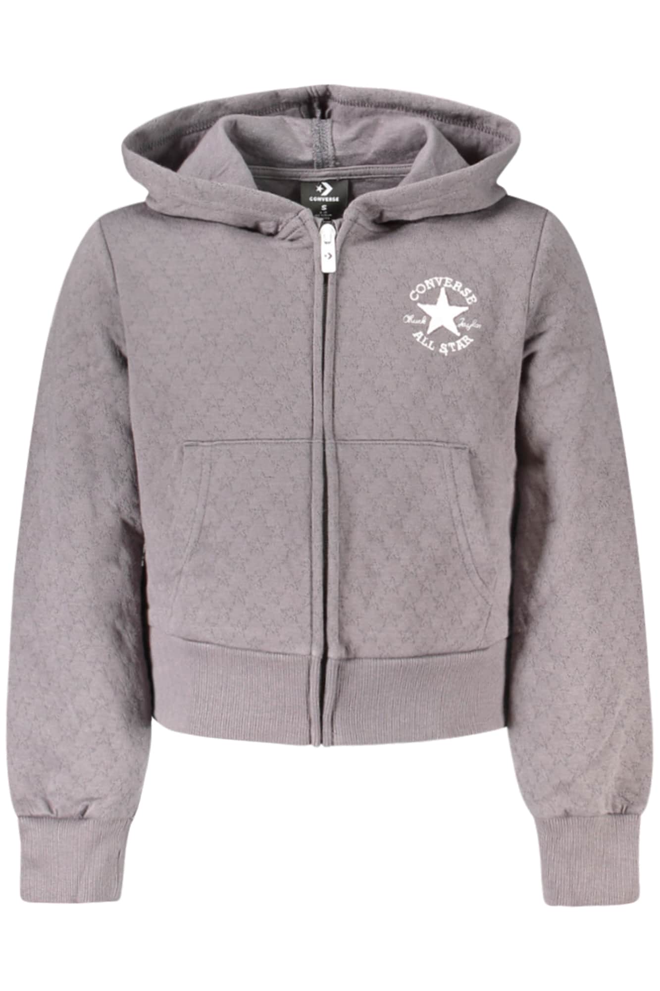 Converse Girls' Zip-Up Hoodie, Grey