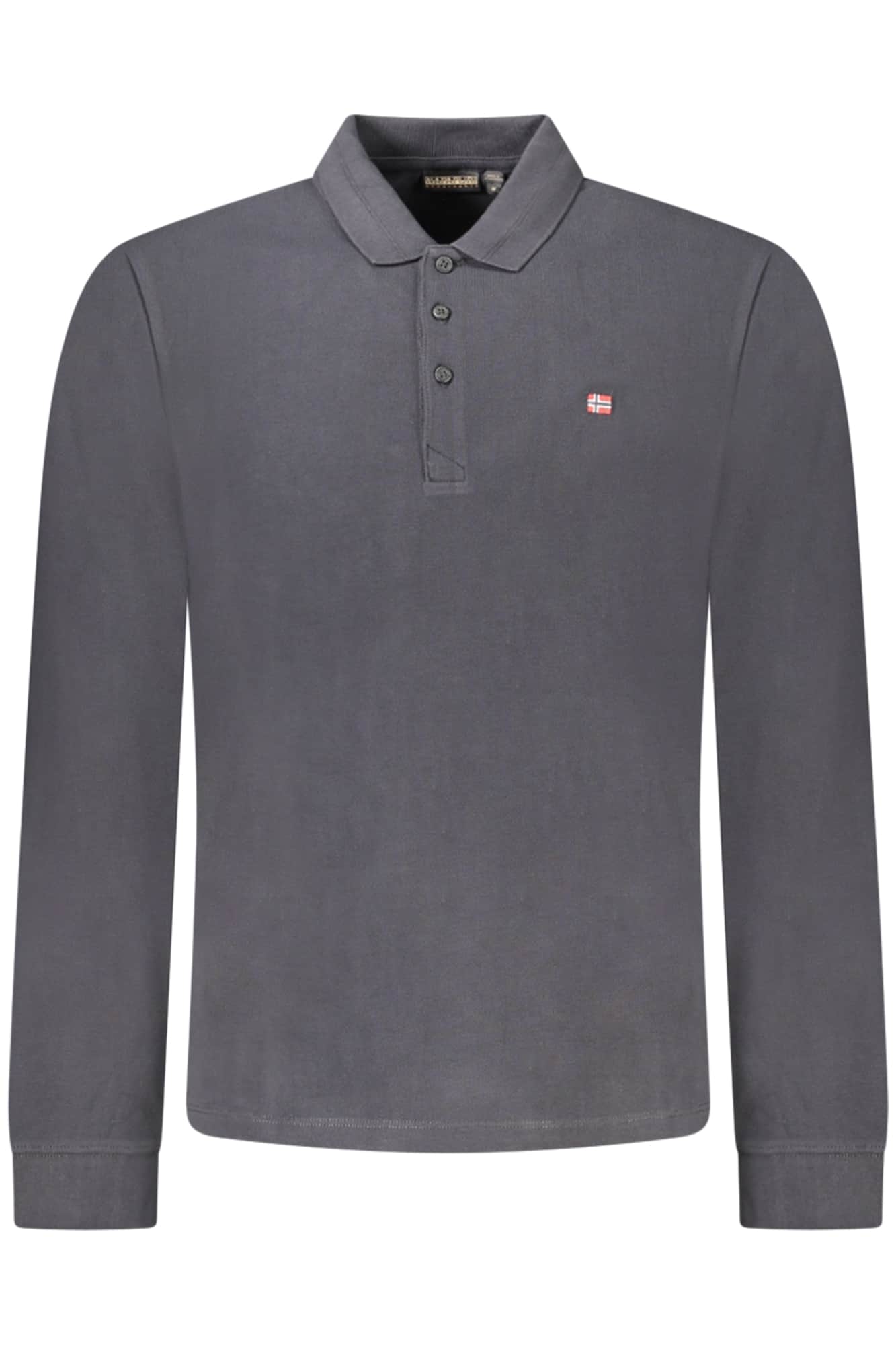NAPAPIJRI MEN'S LONG-SLEEVED POLO SHIRT BLACK