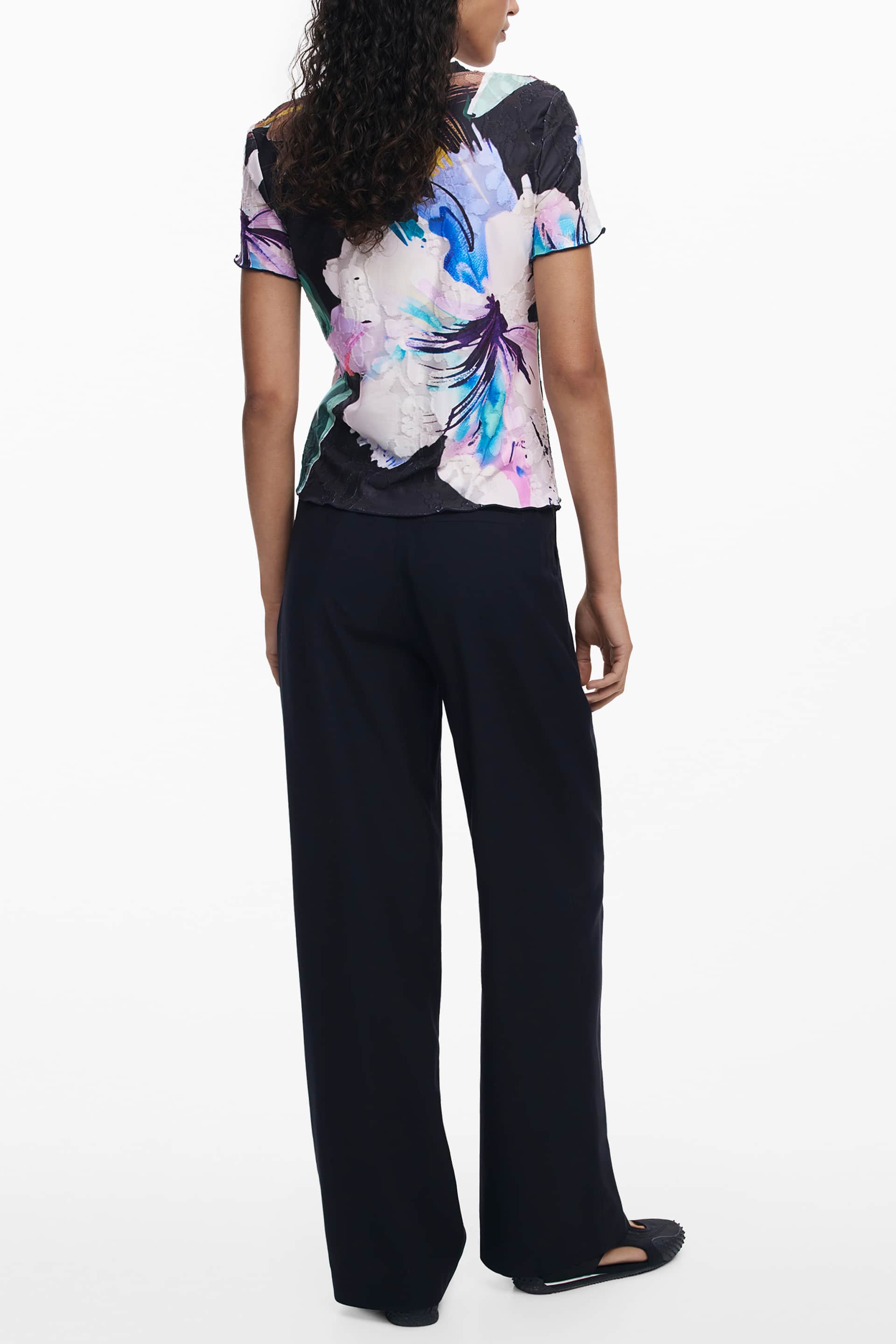 DESIGUAL WOMEN'S SHORT-SLEEVE T-SHIRT BLACK