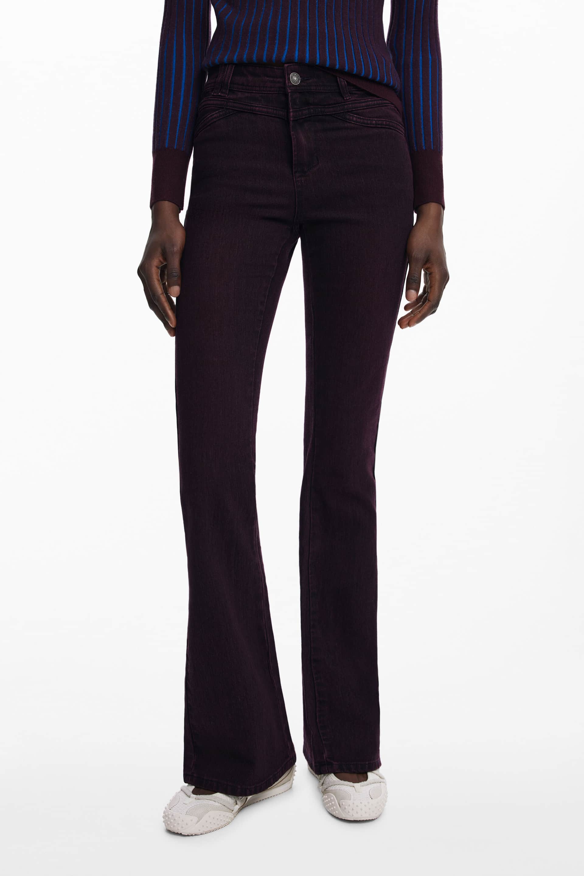 DESIGUAL WOMEN'S DENIM JEANS PURPLE