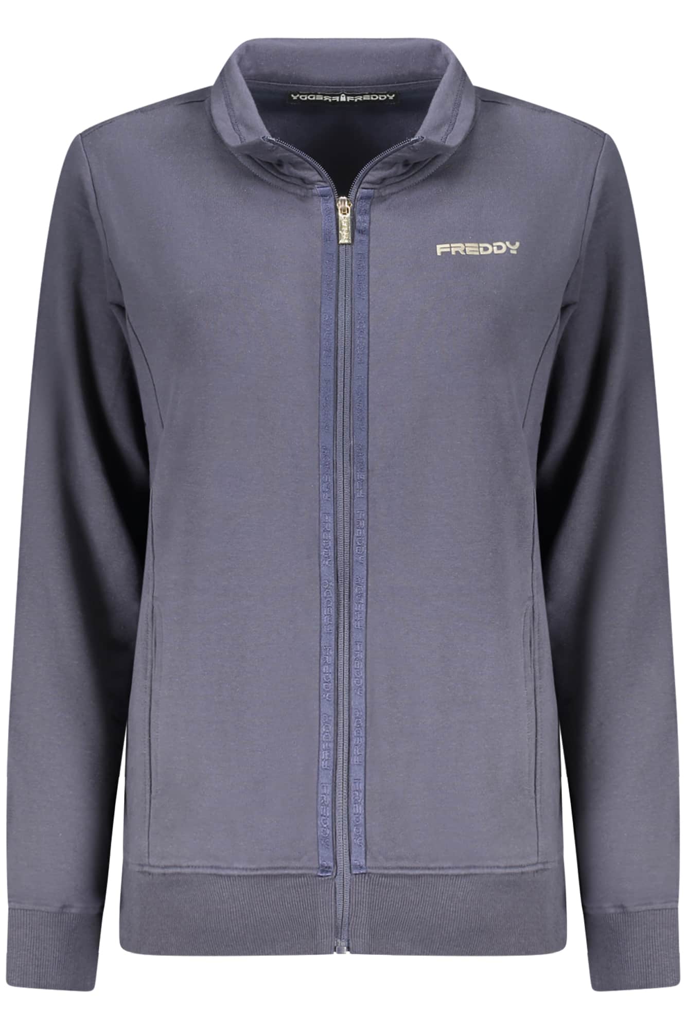 FREDDY WOMEN'S BLUE ZIP-UP SWEATSHIRT