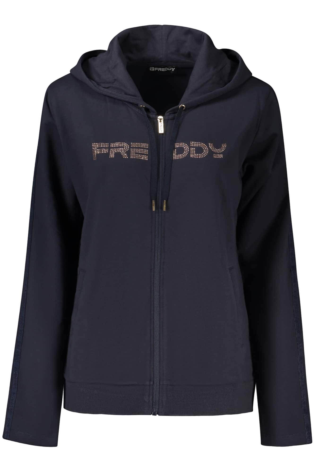FREDDY WOMEN'S BLUE ZIP-UP SWEATSHIRT