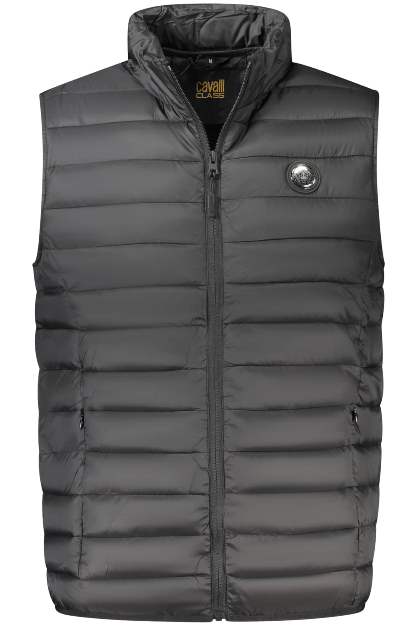 CAVALLI CLASS MEN'S BLACK SLEEVELESS JACKET