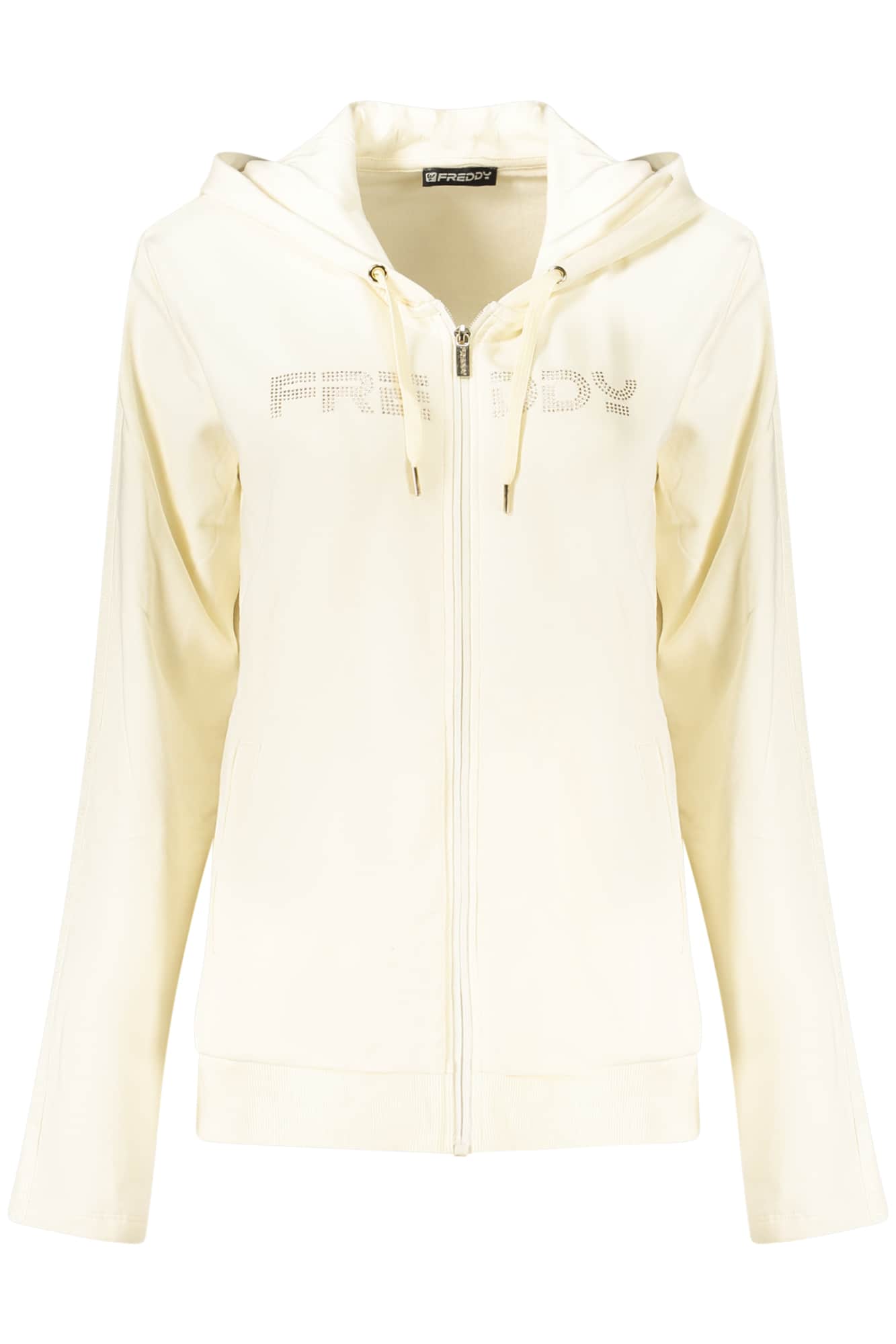 FREDDY WOMEN'S WHITE ZIP-UP SWEATSHIRT