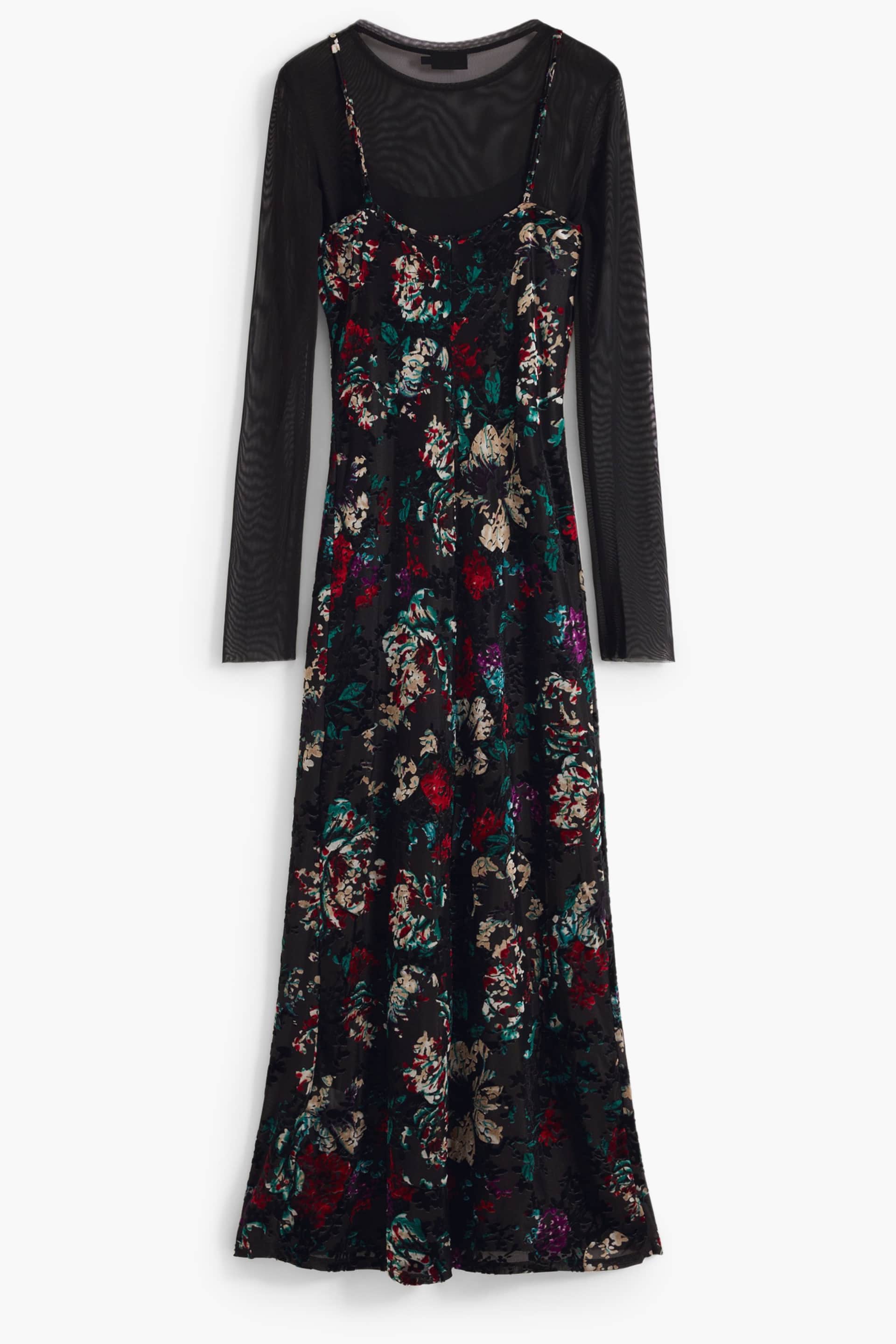 DESIGUAL WOMEN'S LONG BLACK DRESS