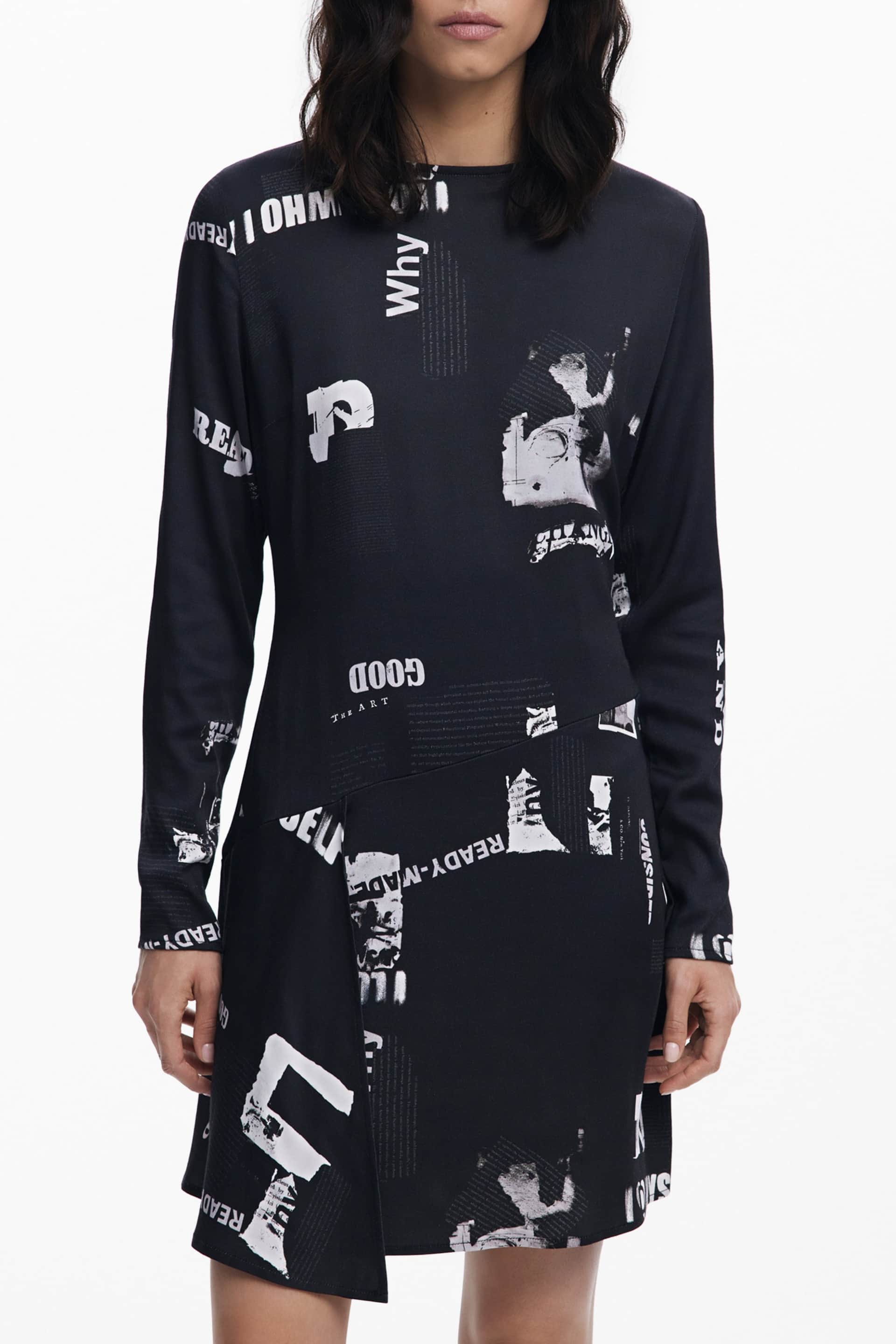 DESIGUAL WOMEN'S SHORT BLACK DRESS