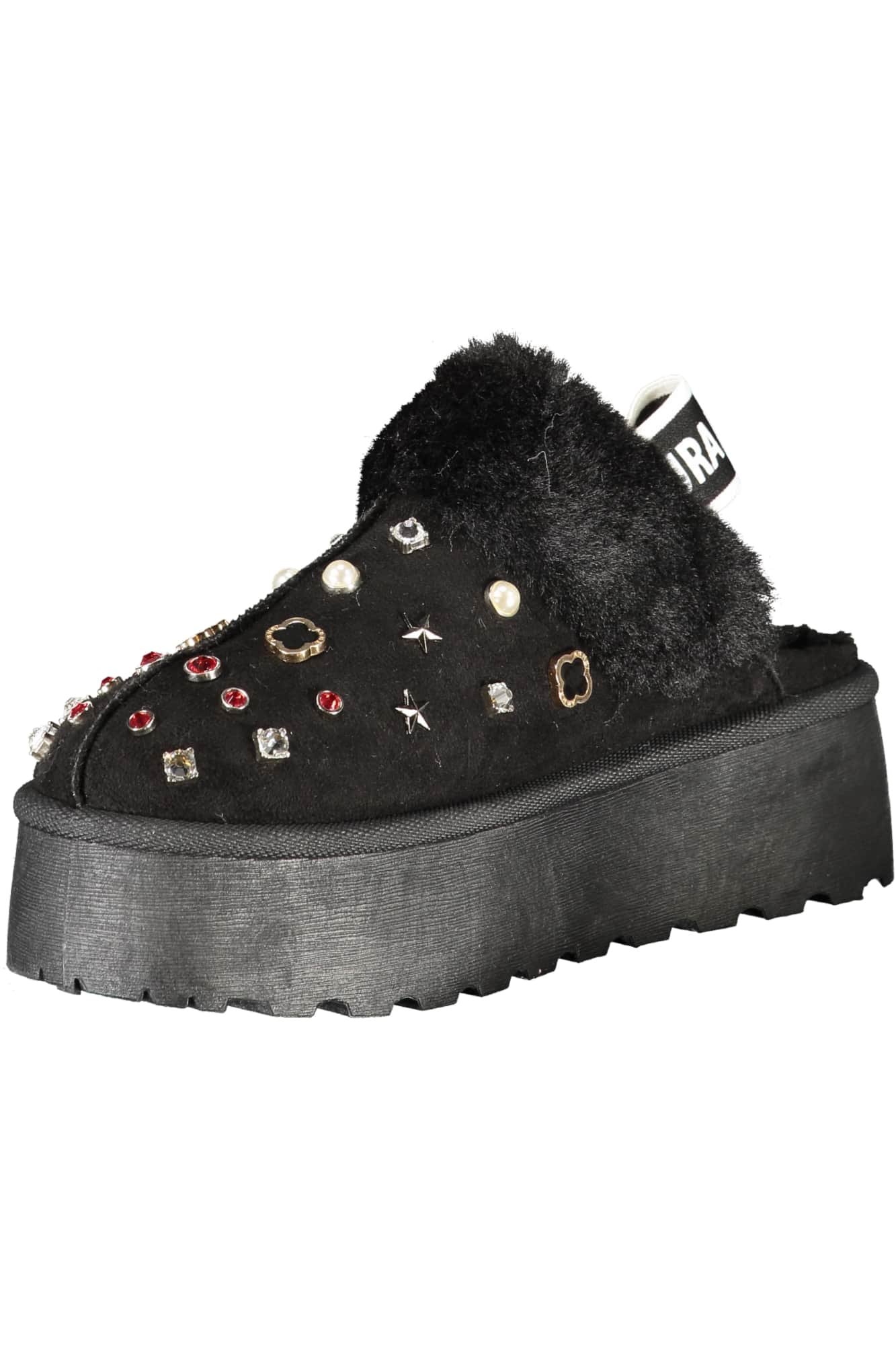 LAURA BIAGIOTTI WOMEN'S BLACK WINTER CLOG FOOTWEAR