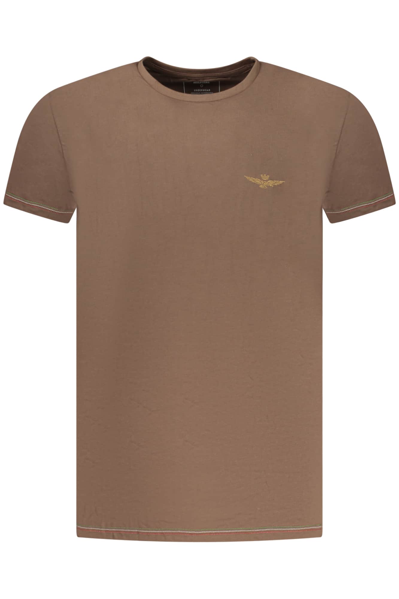 AERONAUTICA MILITARE MEN'S BROWN OUTERWEAR T-SHIRT