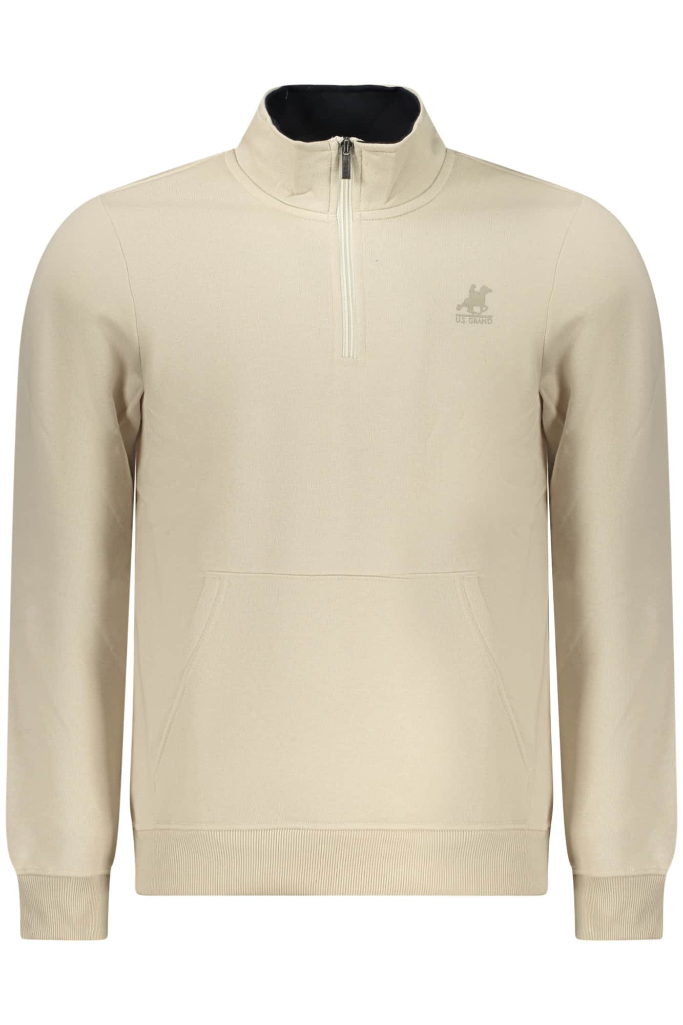 US GRAND MEN'S BEIGE ZIP-UP SWEATSHIRT