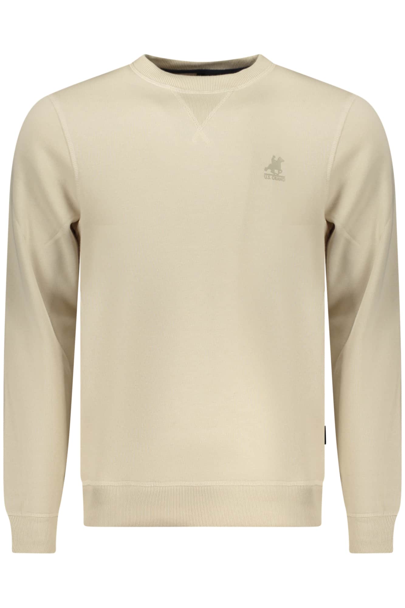 US GRAND MEN'S BEIGE ZIP-UP SWEATSHIRT