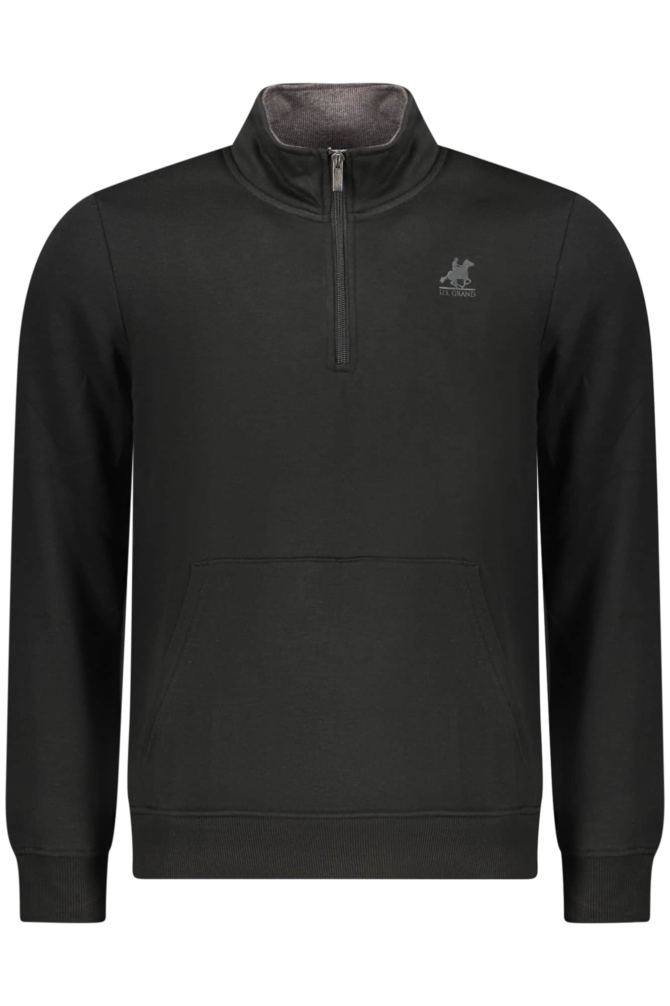 US GRAND MEN'S BLACK ZIP-UP SWEATSHIRT