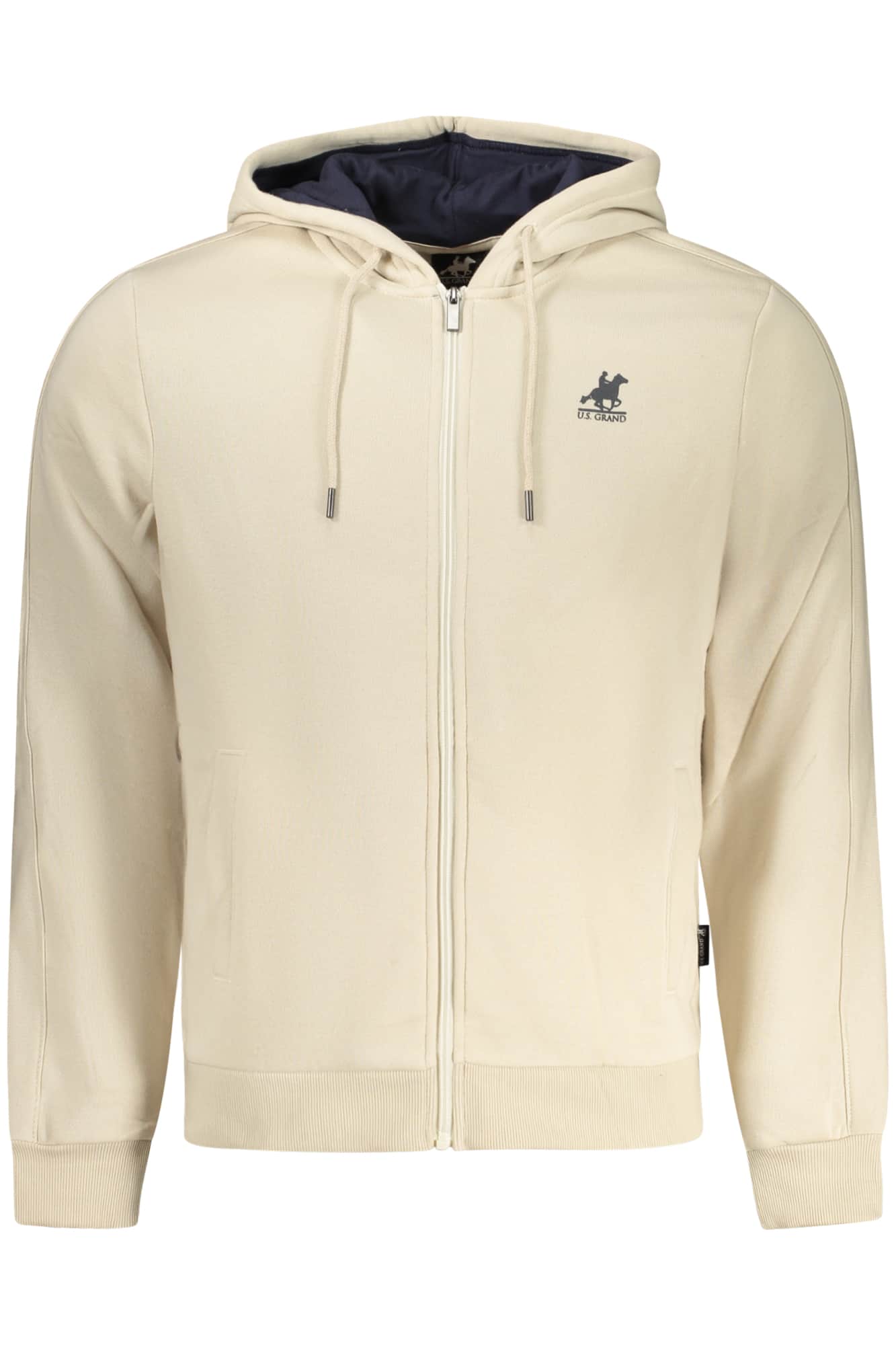 US GRAND MEN'S BEIGE ZIP-UP SWEATSHIRT