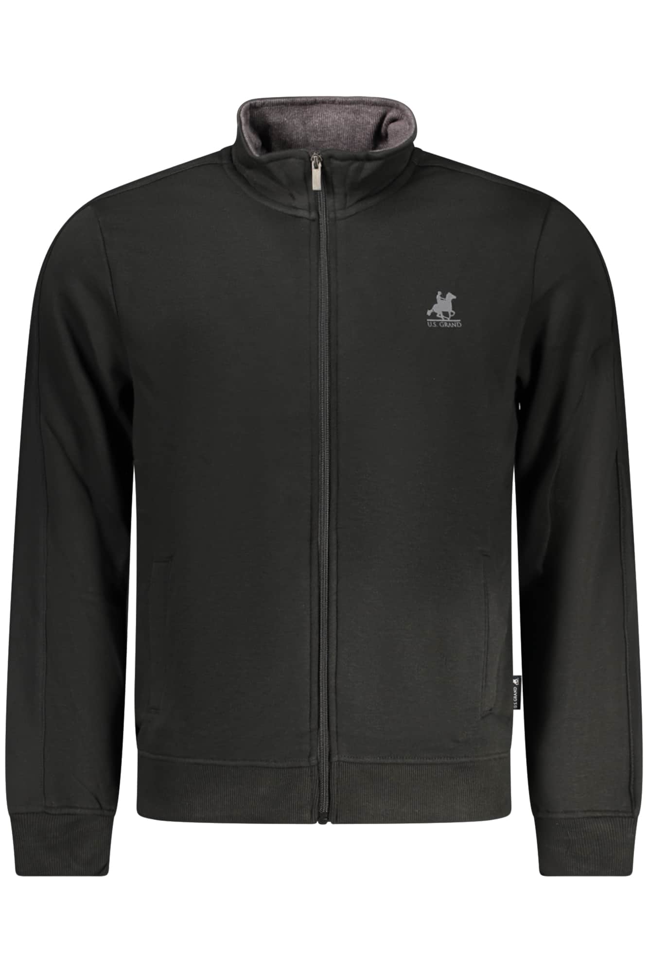 US GRAND MEN'S BLACK ZIP-UP SWEATSHIRT