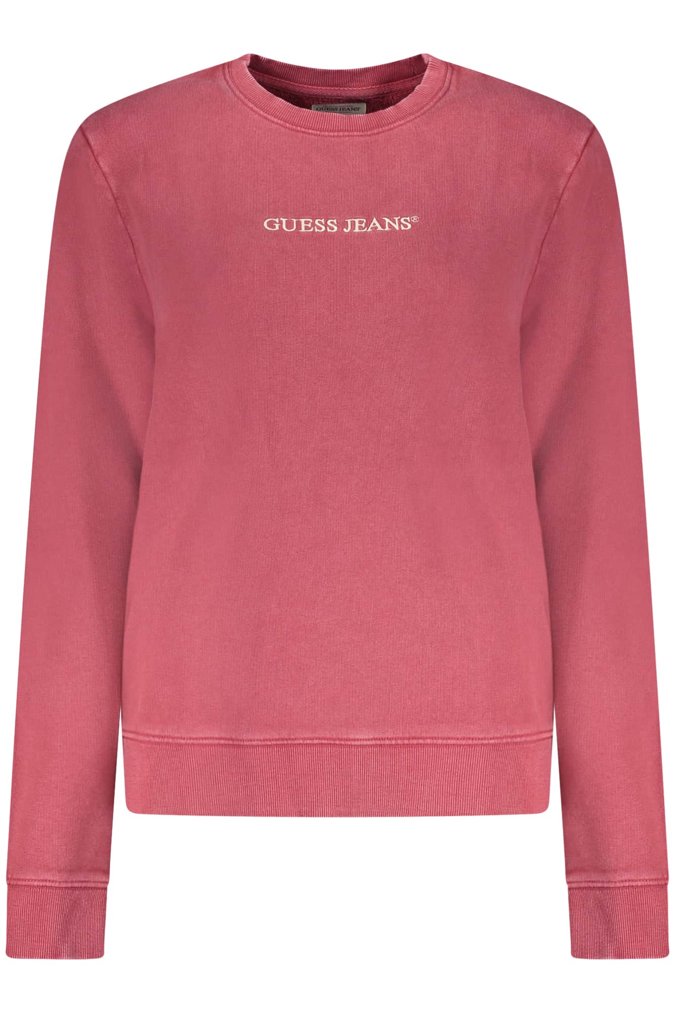 GUESS JEANS WOMEN'S RED ZIP-UP SWEATSHIRT