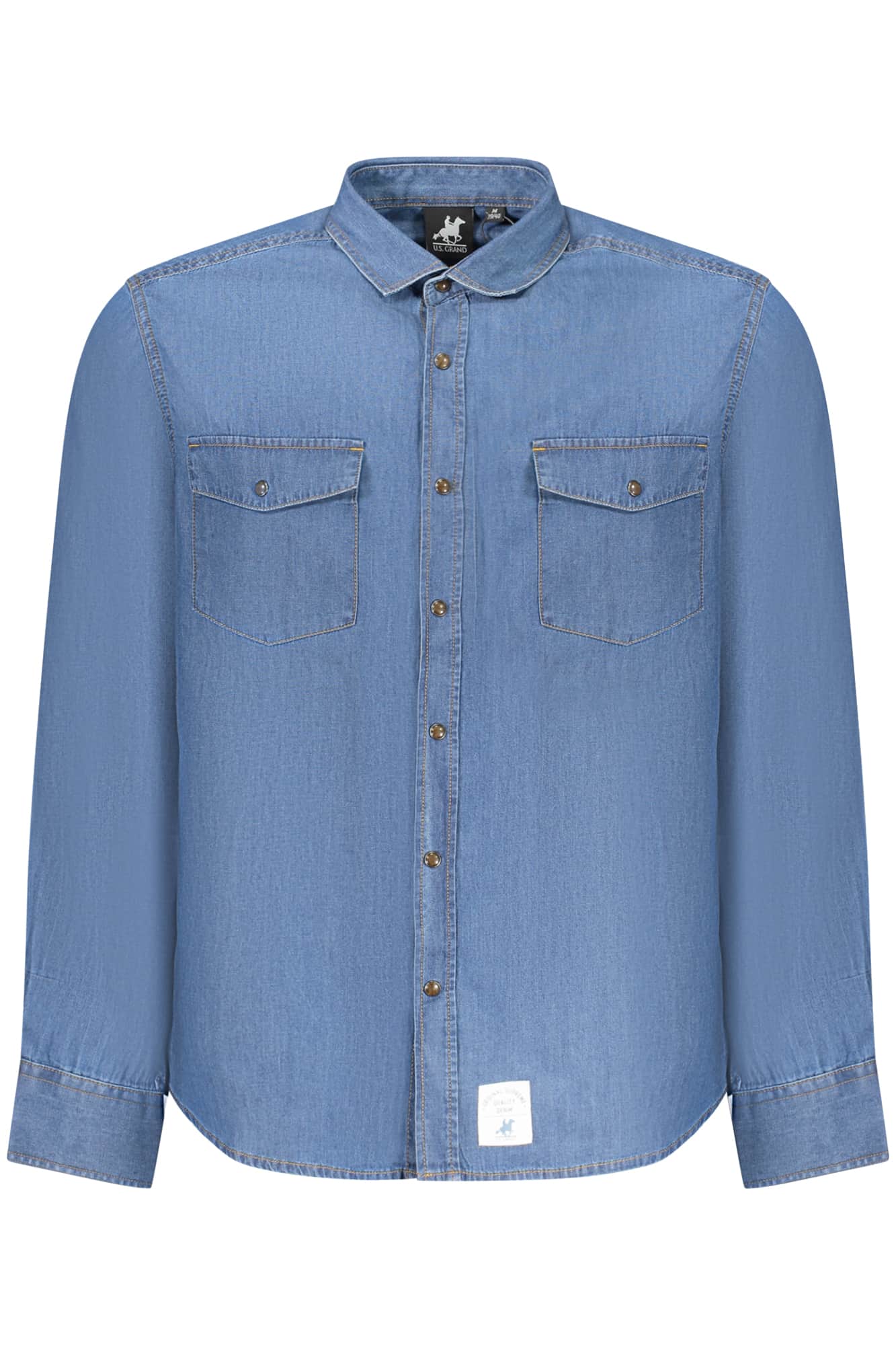 US GRAND MEN'S BLUE LONG-SLEEVED SHIRT